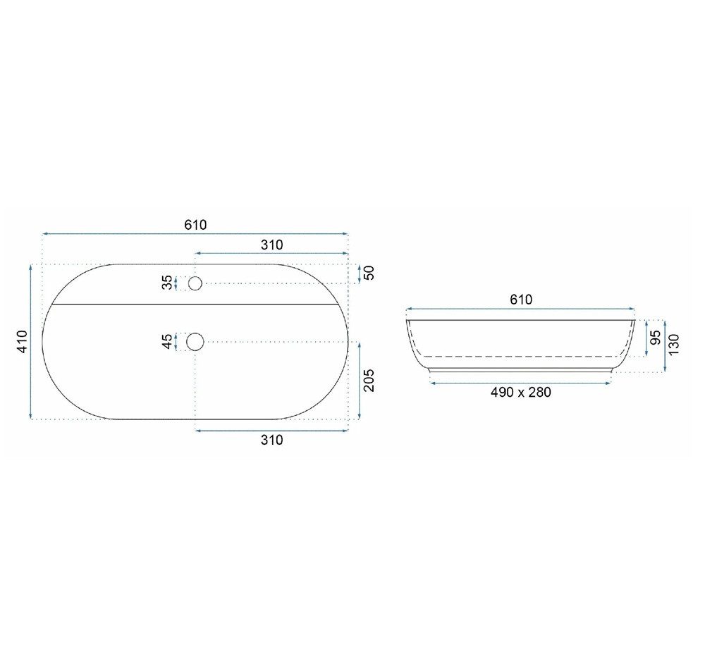 wohnwerk.idee Aufsatzwaschbecken Design-Waschbecken oval, Keramik, mit günstig online kaufen