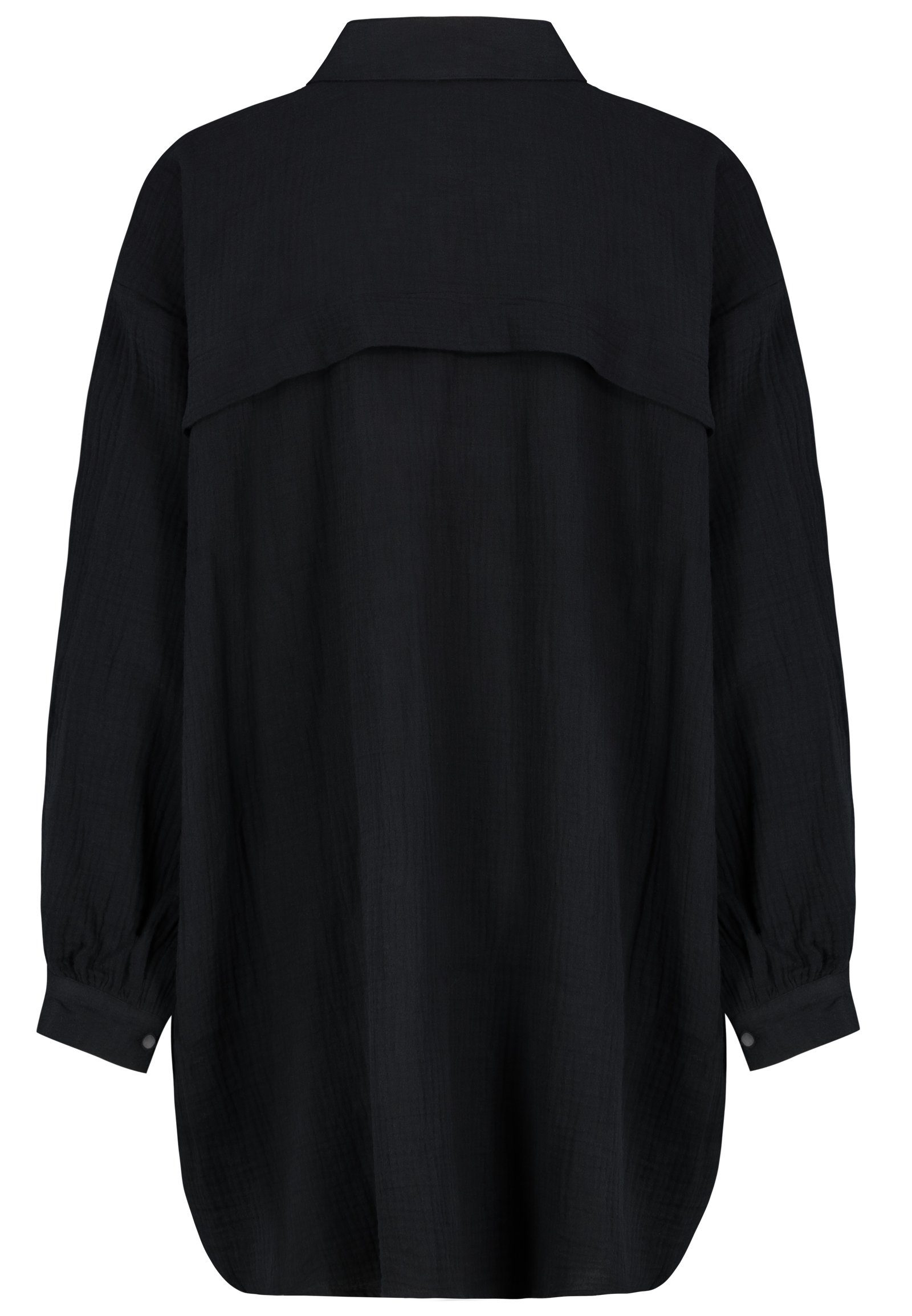 SUBLEVEL Langarmbluse Damen Musselinbluse langarm mit Kentkragen Oversizebluse aus Baumwolle