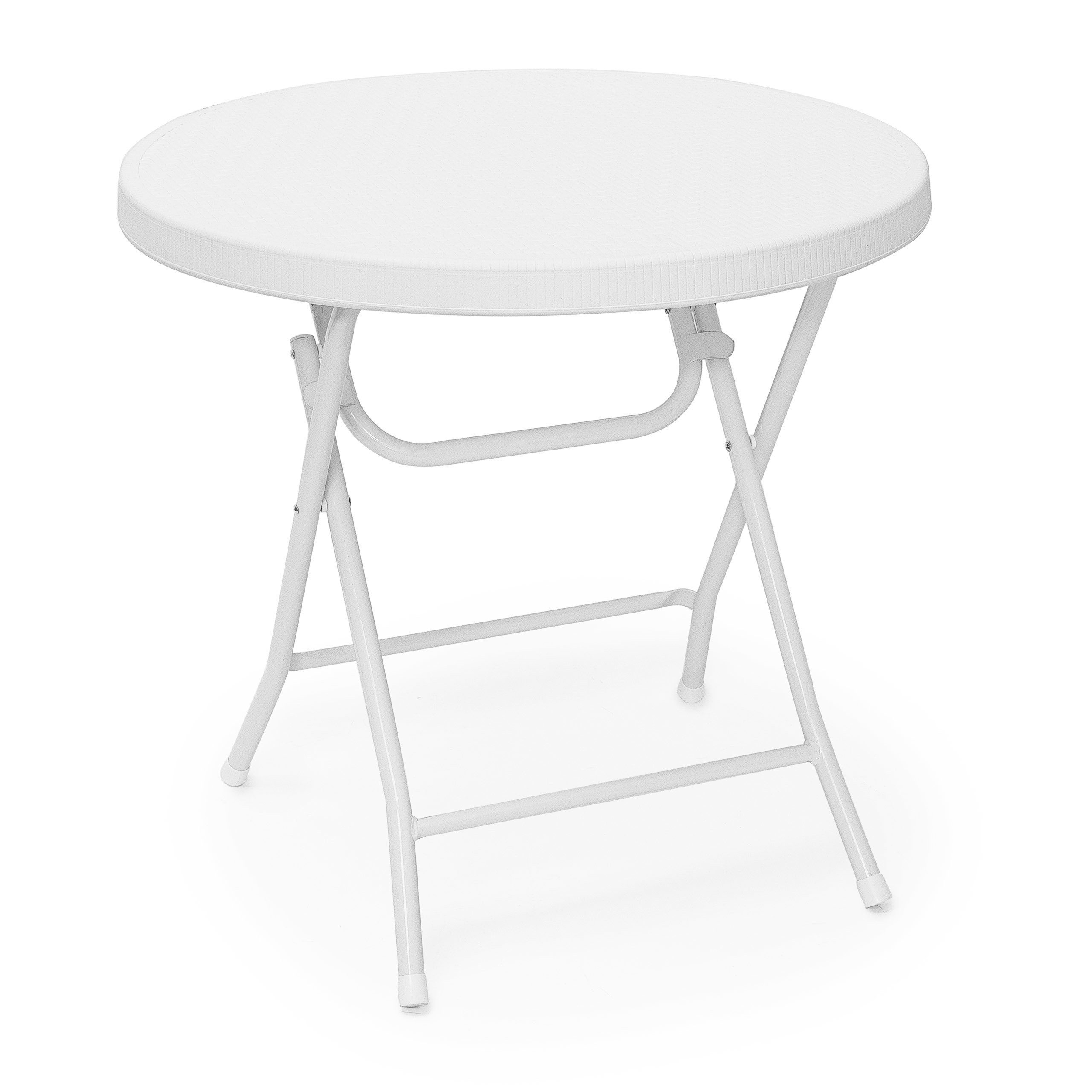 relaxdays Gartentisch klappbar BASTIA, Weiß, Rund günstig online kaufen