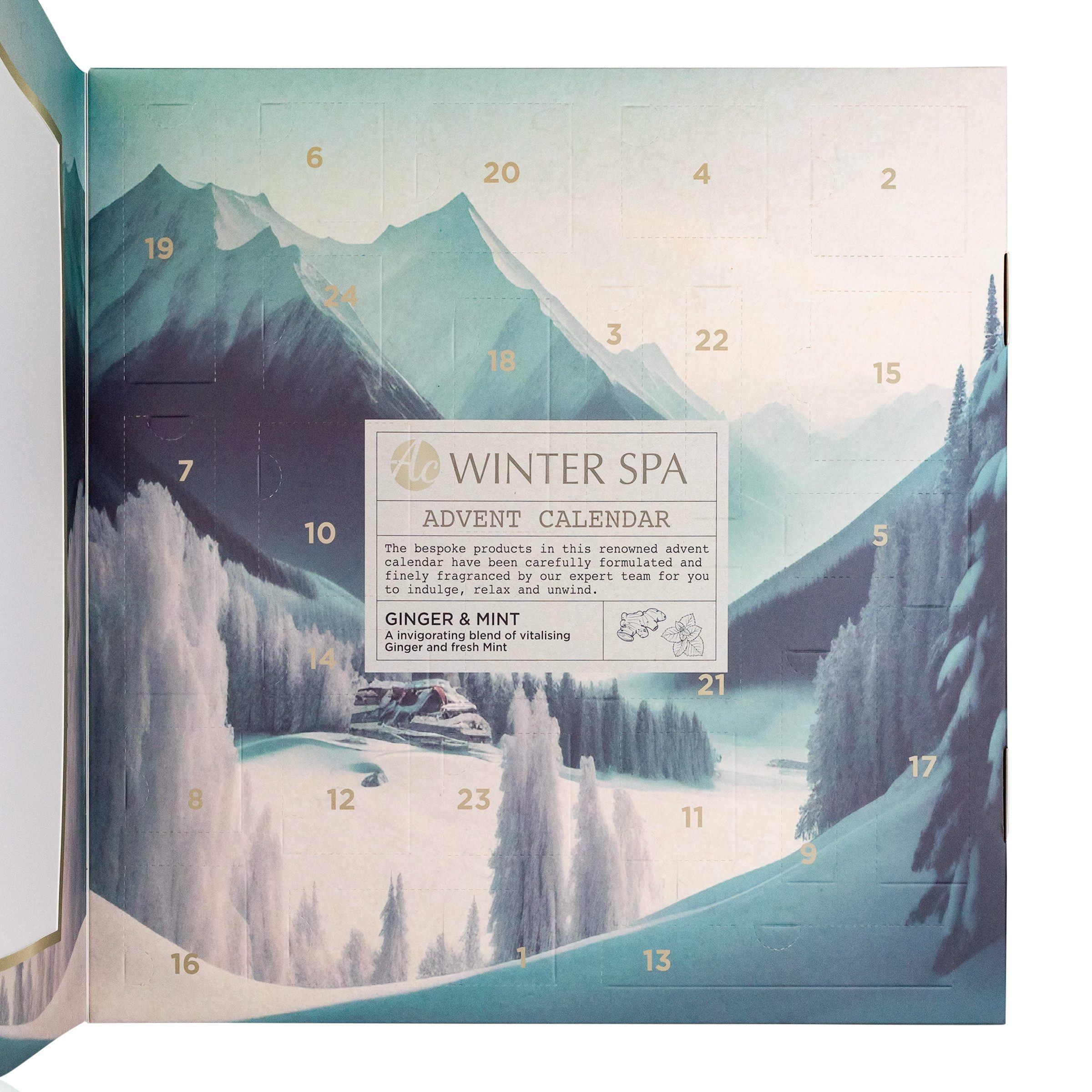 ACCENTRA Adventskalender Adventskalender WINTER SPA in aufklappbarer Box Geschenkset, Weihnachtlich gestalteter, aufklappbarer Kalender ideal als Geschenk