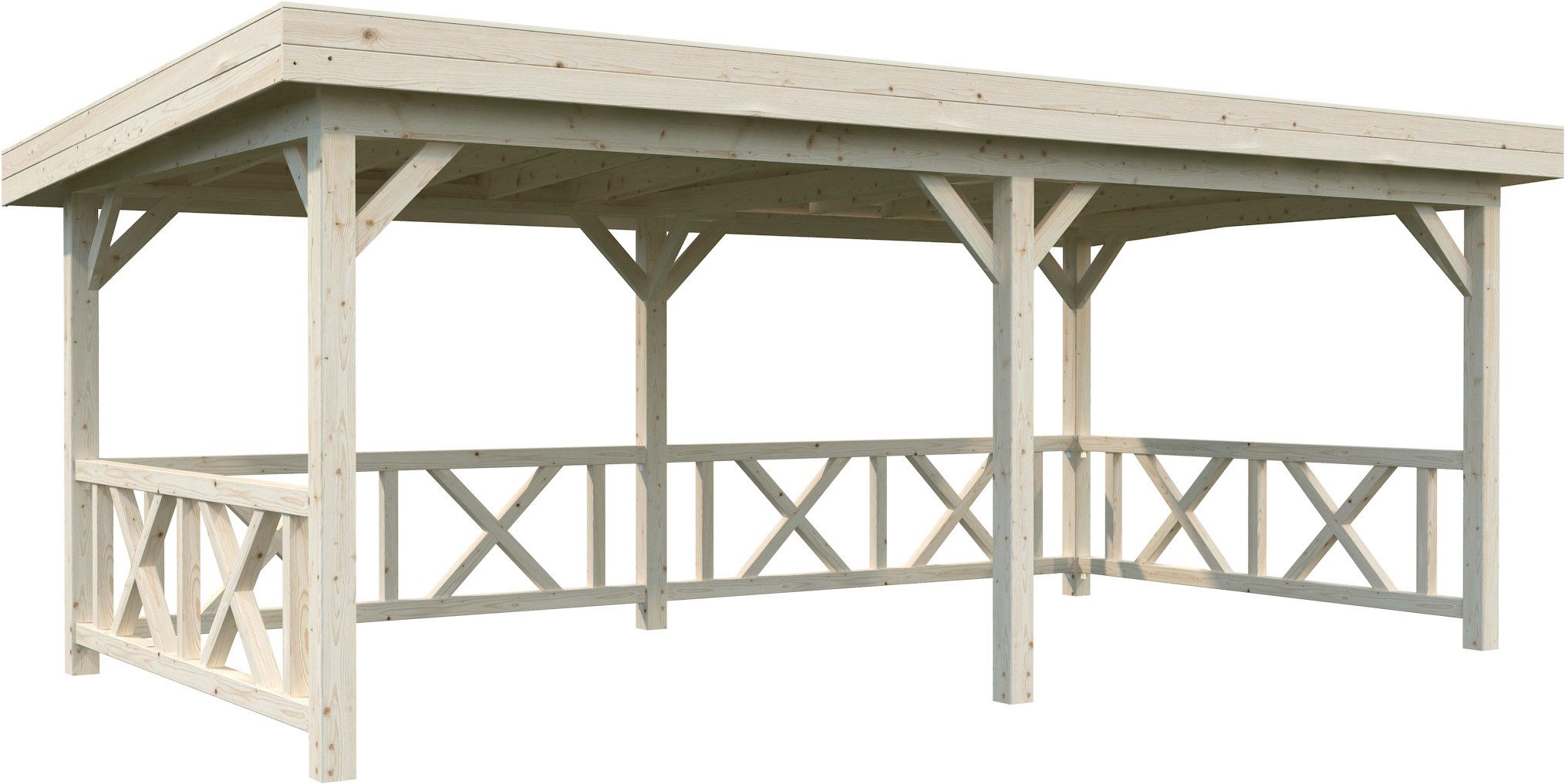 Palmako Holzpavillon Lenna 16,6 m² Set 307, (Set), BxTxH: 628x340x245 cm