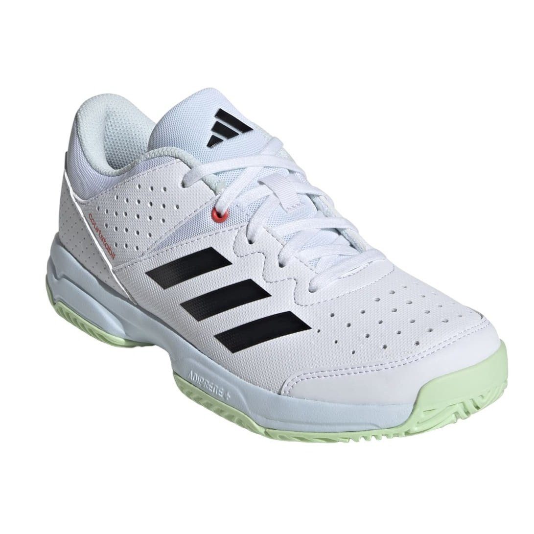 adidas Performance Hallen-Indoorschuhe Court Stabil weiss/schwarz/hellblau Kinder Badmintonschuh