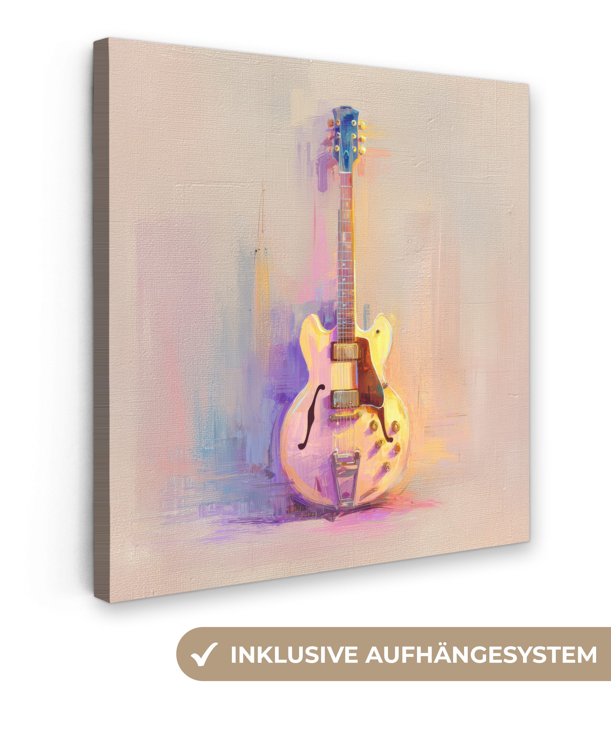OneMillionCanvasses® Leinwandbild Gitarre - Pastell - günstig online kaufen