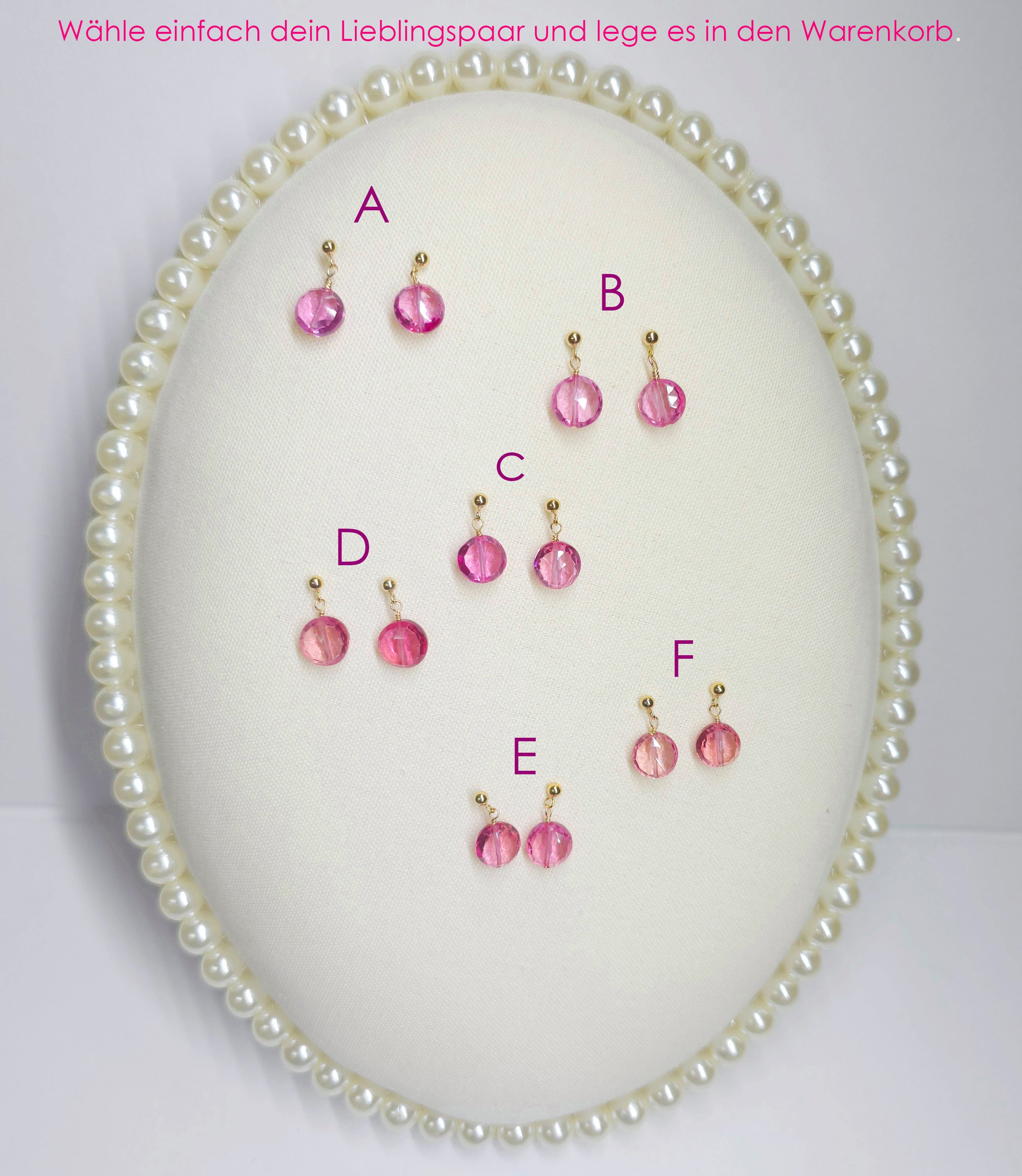 GOLDEN Paar Ohrhänger Padparadscha Ohrstecker 14K Gold Filled Facettierte Ohrringe