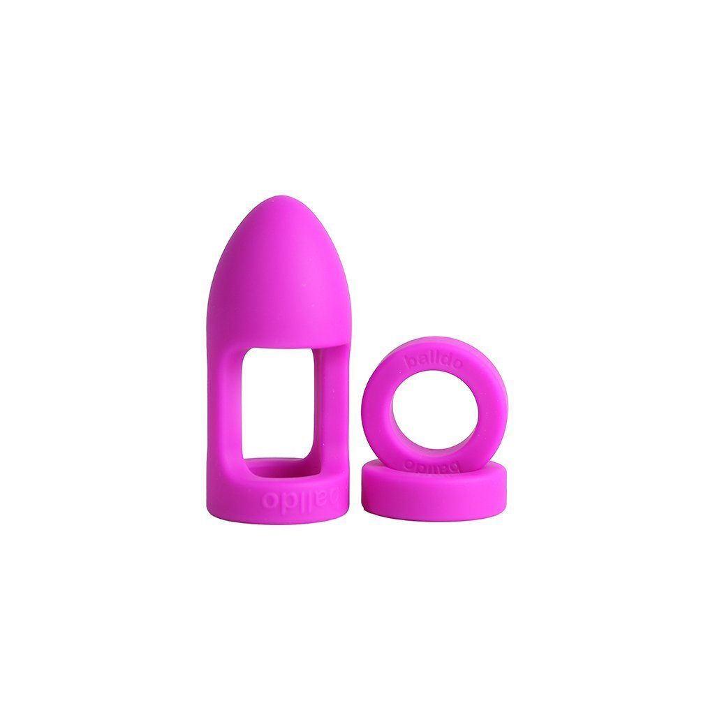 Balldo Penis-Hoden-Ring Balldo Starter Set Purple, 3-tlg., Hodenring mit Dildo-Funktion | Penisringe
