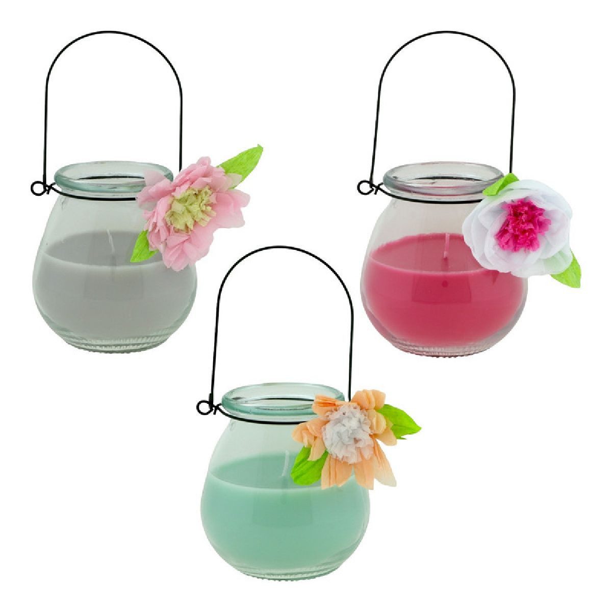 Home Society B.V. Outdoorkerze Kerzen im Glas zum Aufhängen 3er Set – Outdoor & Indoor Deko