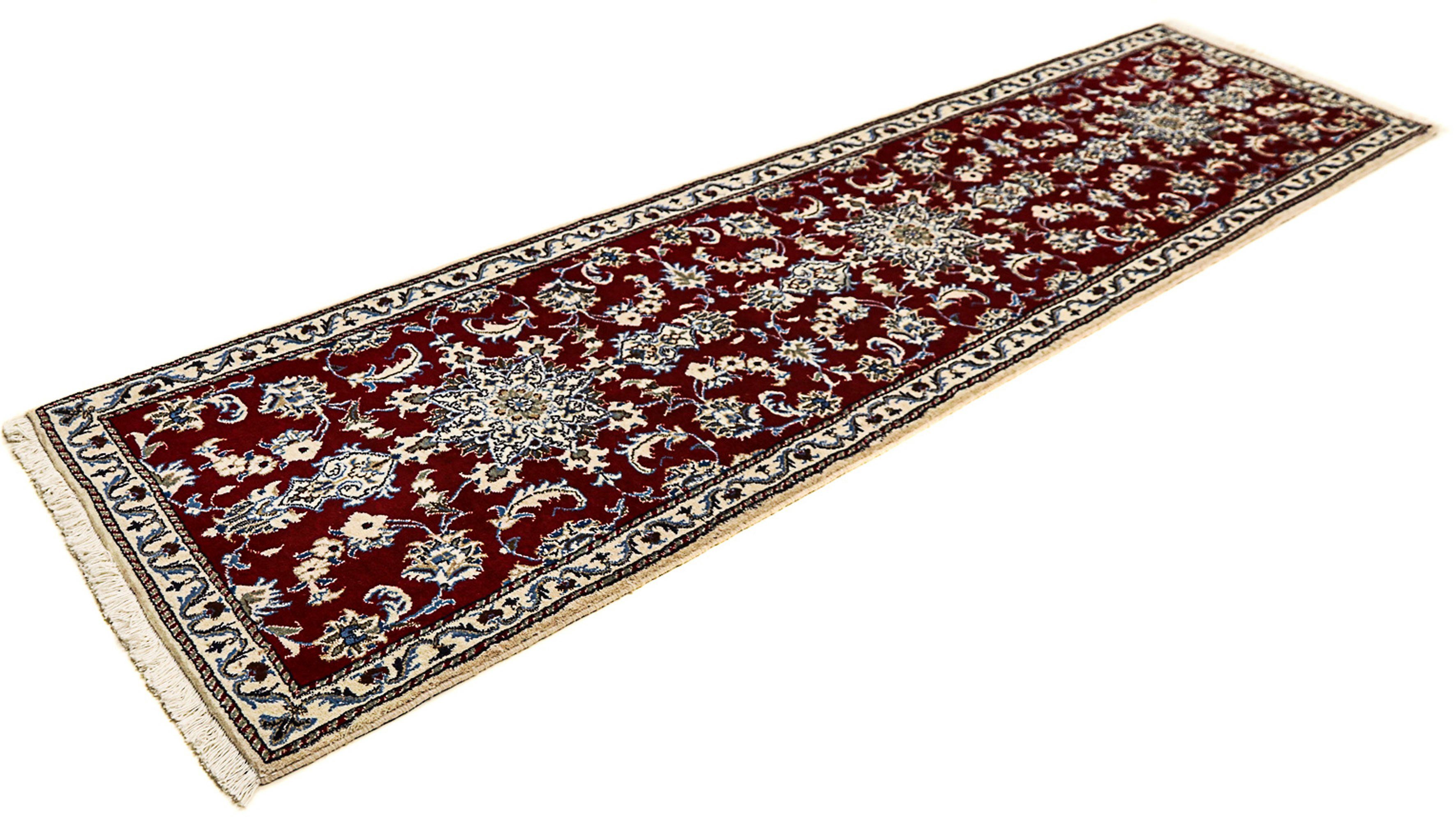 Orientteppich Perser - Nain - 283 x 78 cm - dunkelrot, morgenland, rechteckig, Höhe: 12 mm, Wohnzimmer, Handgeknüpft, Einzelstück mit Zertifikat