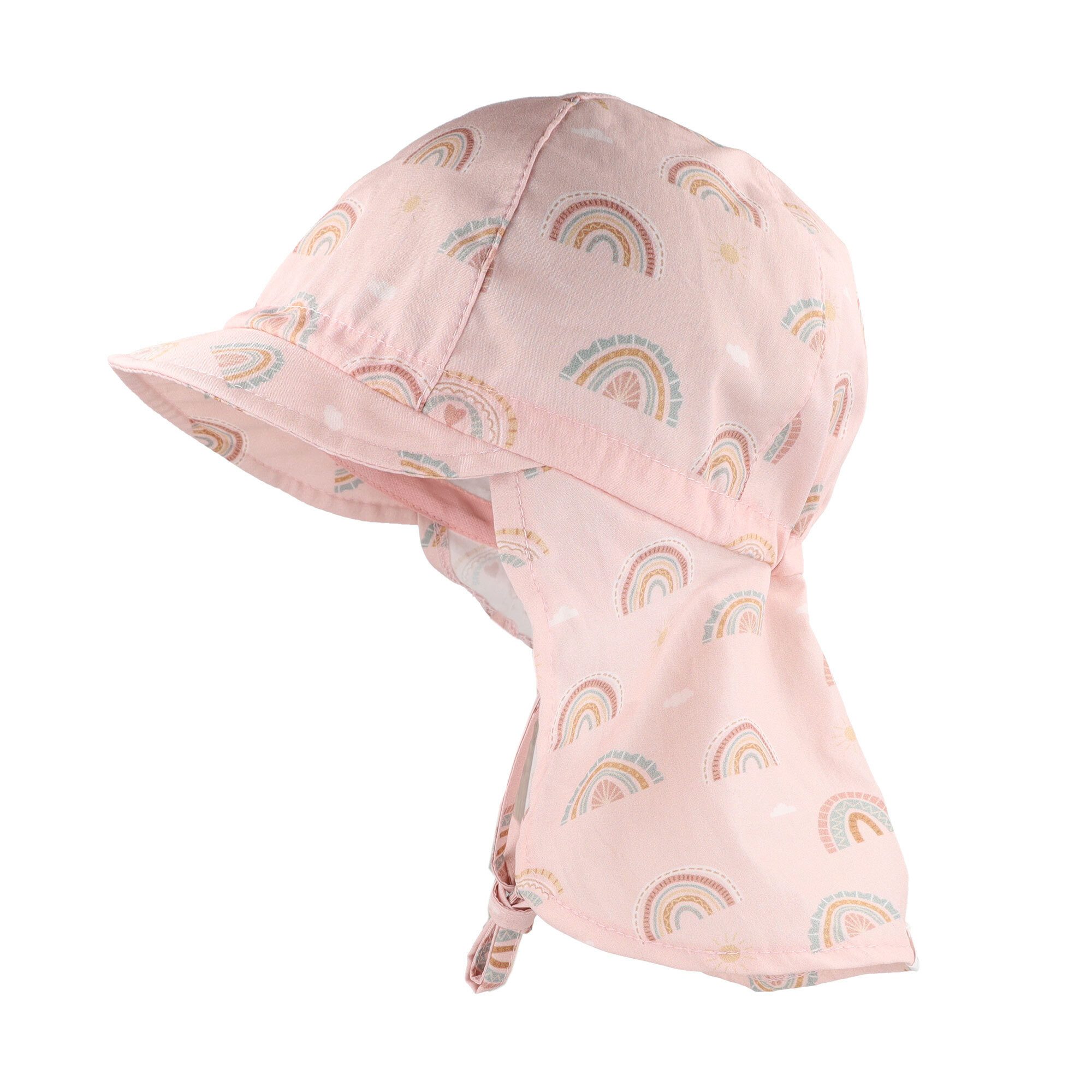MAXIMO Fischerhut MINI GIRL-Schildmütze, Druck, Nackenschutz, Futter, Bindeband (1-St)