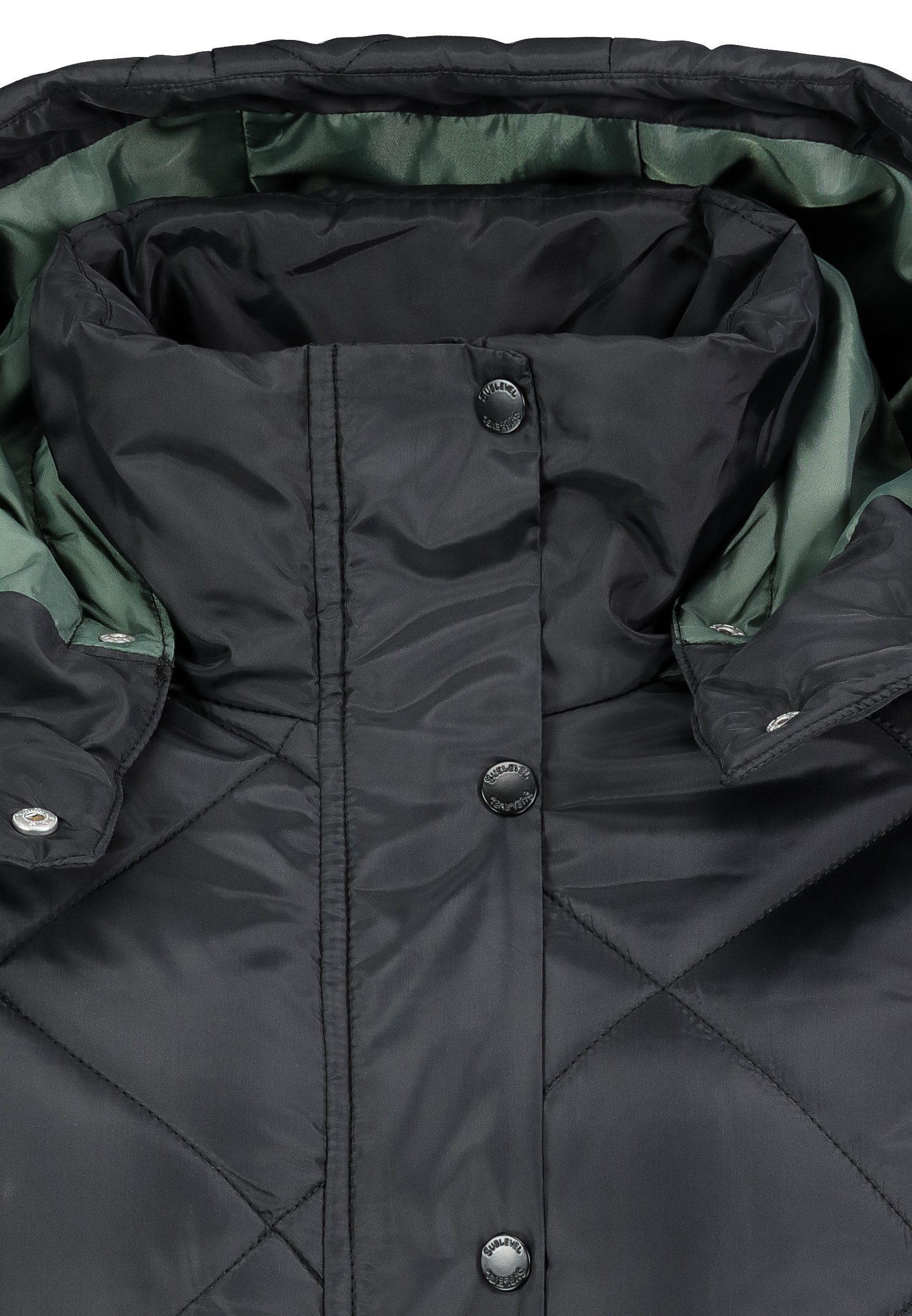 SUBLEVEL Steppjacke Damen Mantel mit Kapuze lange Winter Jacke Parka Stehkragen, Kapuze, flauschig, kuschelig, warm, Outdoor, Mantel – Bild 4 von 5