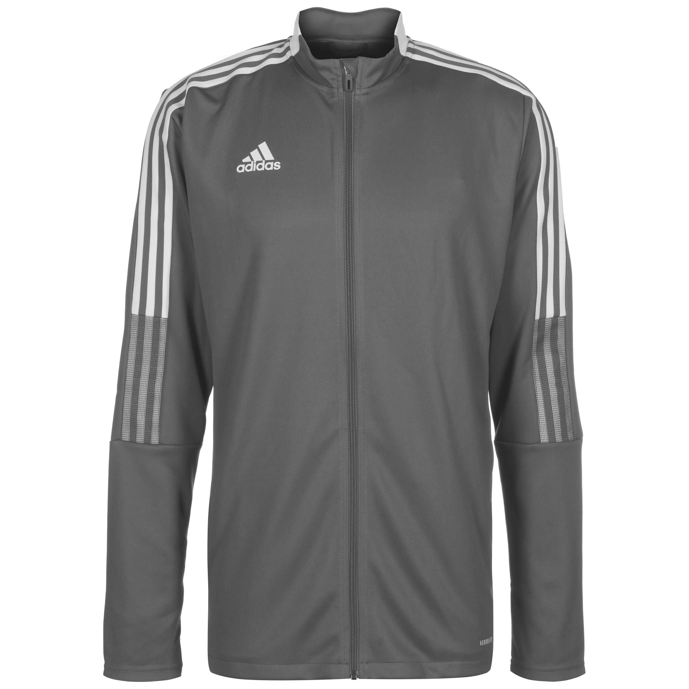 adidas Performance Sweatjacke Tiro 21 Trainingsjacke Herren grau / weiß | 