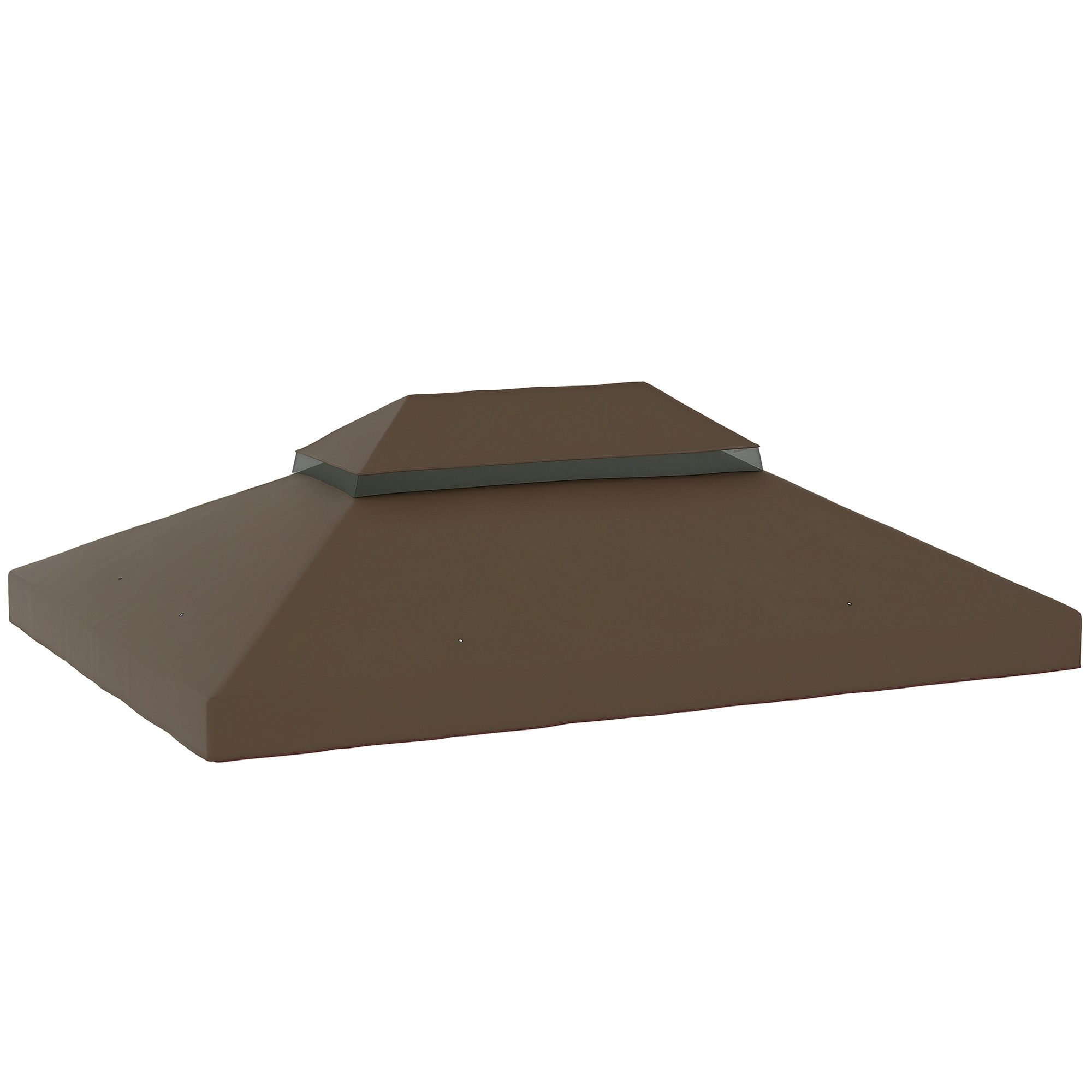 Outsunny Pavillon-Ersatzdach mit wasserdicht PVC Beschichtung, 370 g/m², 300.0 x 300.0 cm (Pavillondach, Ersatzbezug), aus Oxford-Stoff, Kaffee