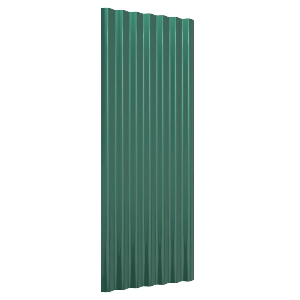 vidaXL Deckenplatten Dachpaneele 12 Stk. Pulverbeschichteter Stahl Grün 100x36 cm, (12-tlg)