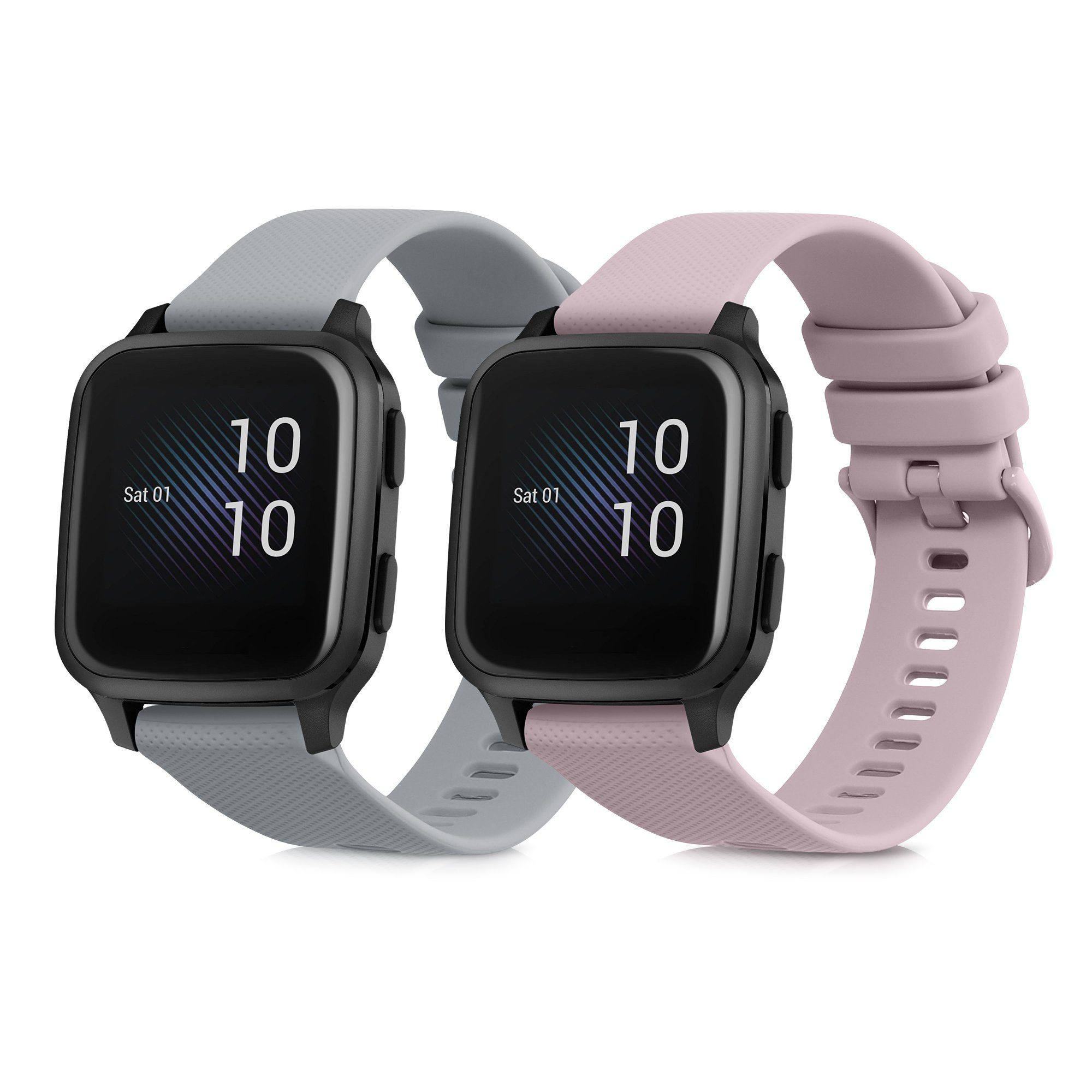 kwmobile 2x Uhrenarmband für Garmin Venu Sq Music / Sq Armband Smartwatch, 2-tlg., Fitnesstracker Band Set aus TPU Silikon - Ersatzarmband Smartwatch