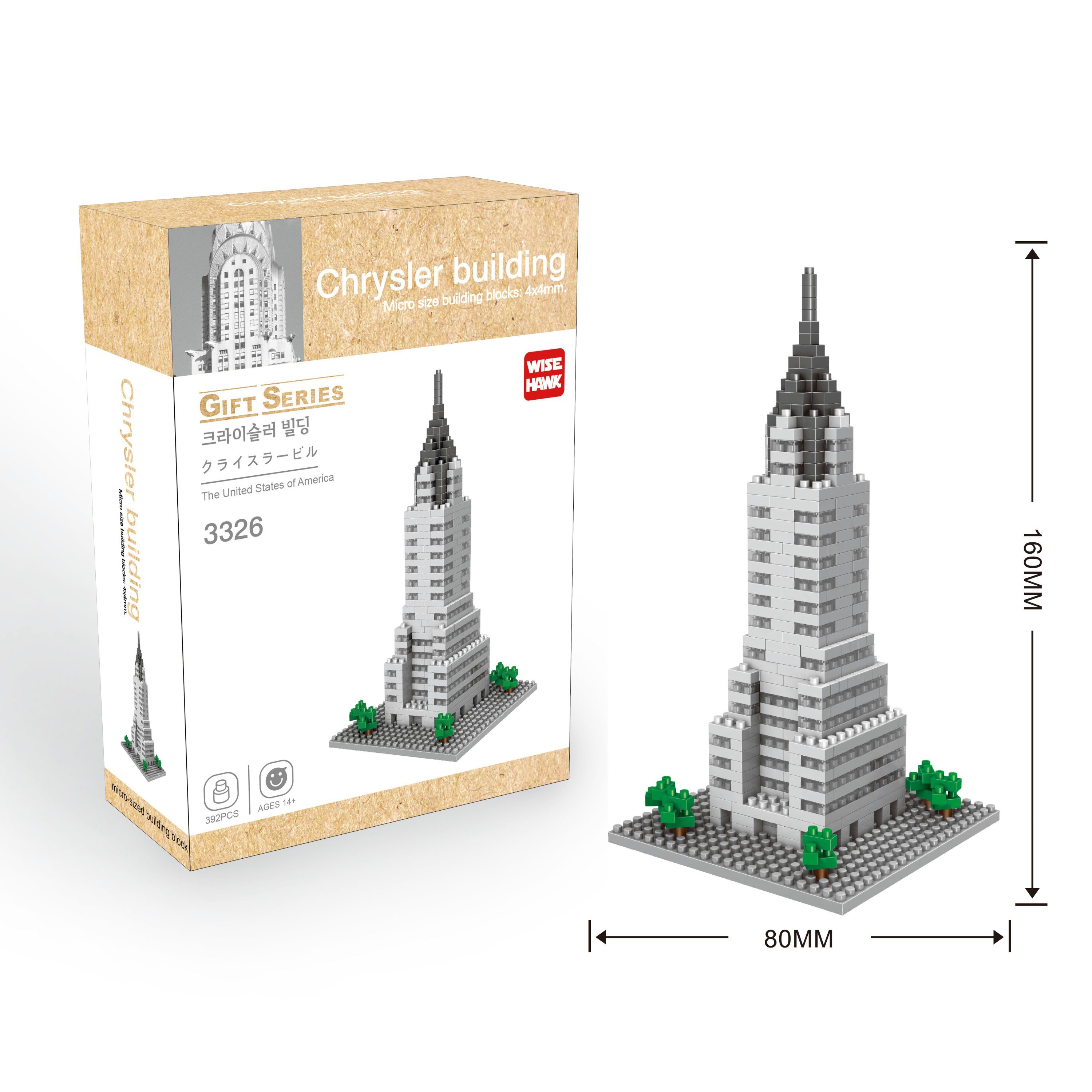 Tinisu Konstruktions-Spielset Chrysler Building New York Wahrzeichen Modell LNO Micro-Bricks