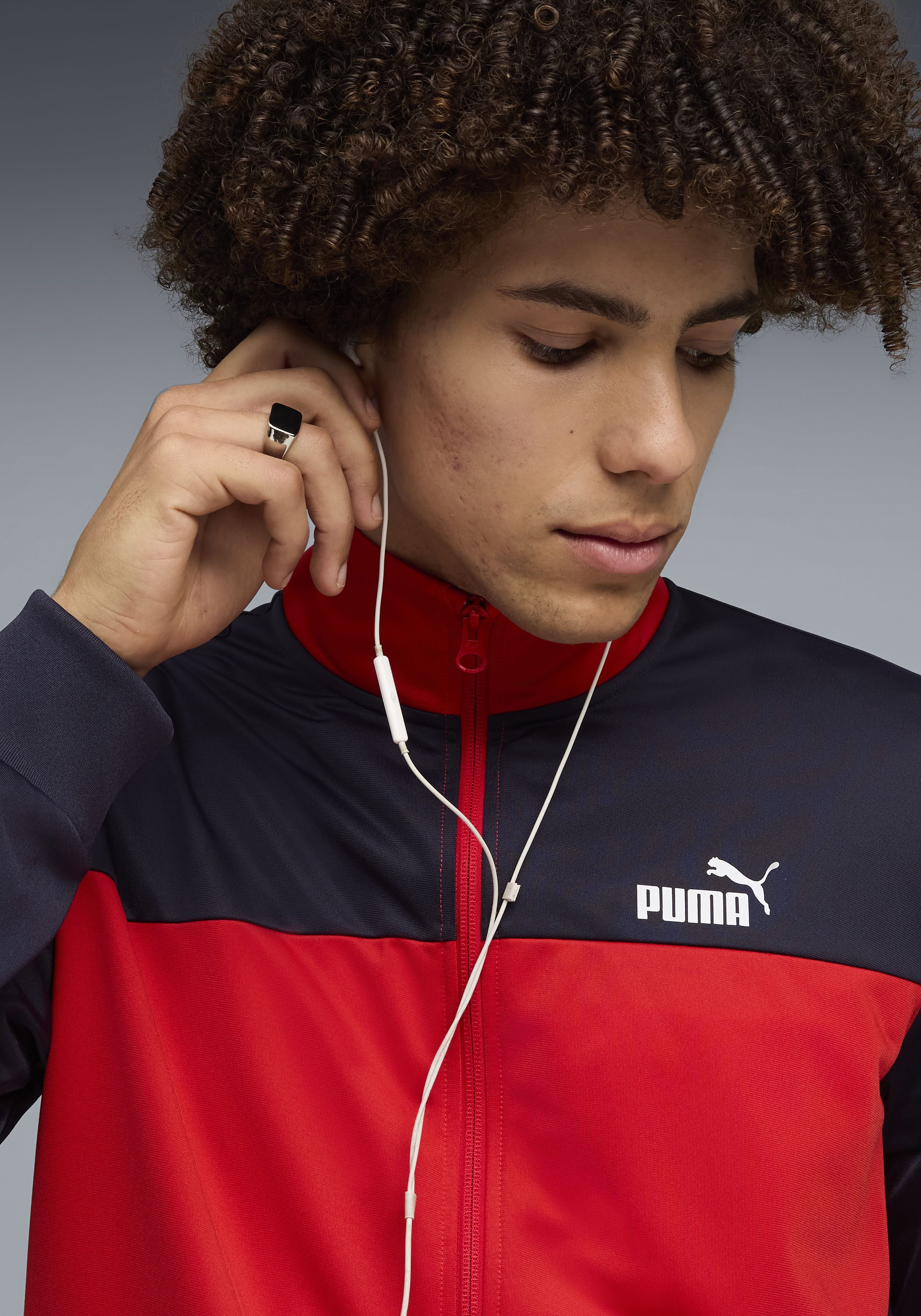 PUMA Trainingsanzug POLY COLORBLOCK SUIT (2-tlg), ohne Kapuze
