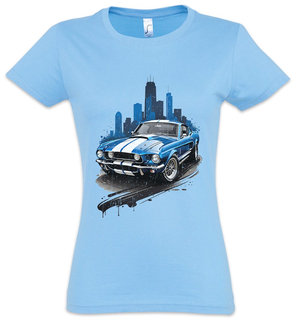 Urban Backwoods Print-Shirt Shelby Damen T-Shirt Mustang Eleanor Muscle Auto Cobra Racing Car Gone (1-tlg) 60 SecondsTuning American In