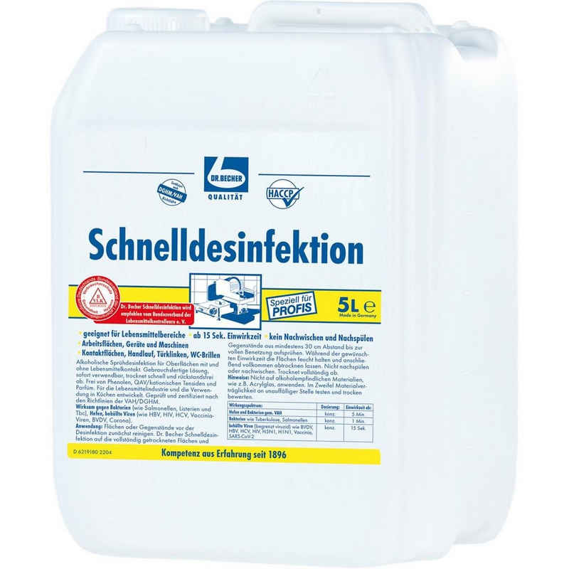 Dr. Becher Dr. Becher Schnelldesinfektion 5 Liter (1er Pack) Spezialwaschmittel