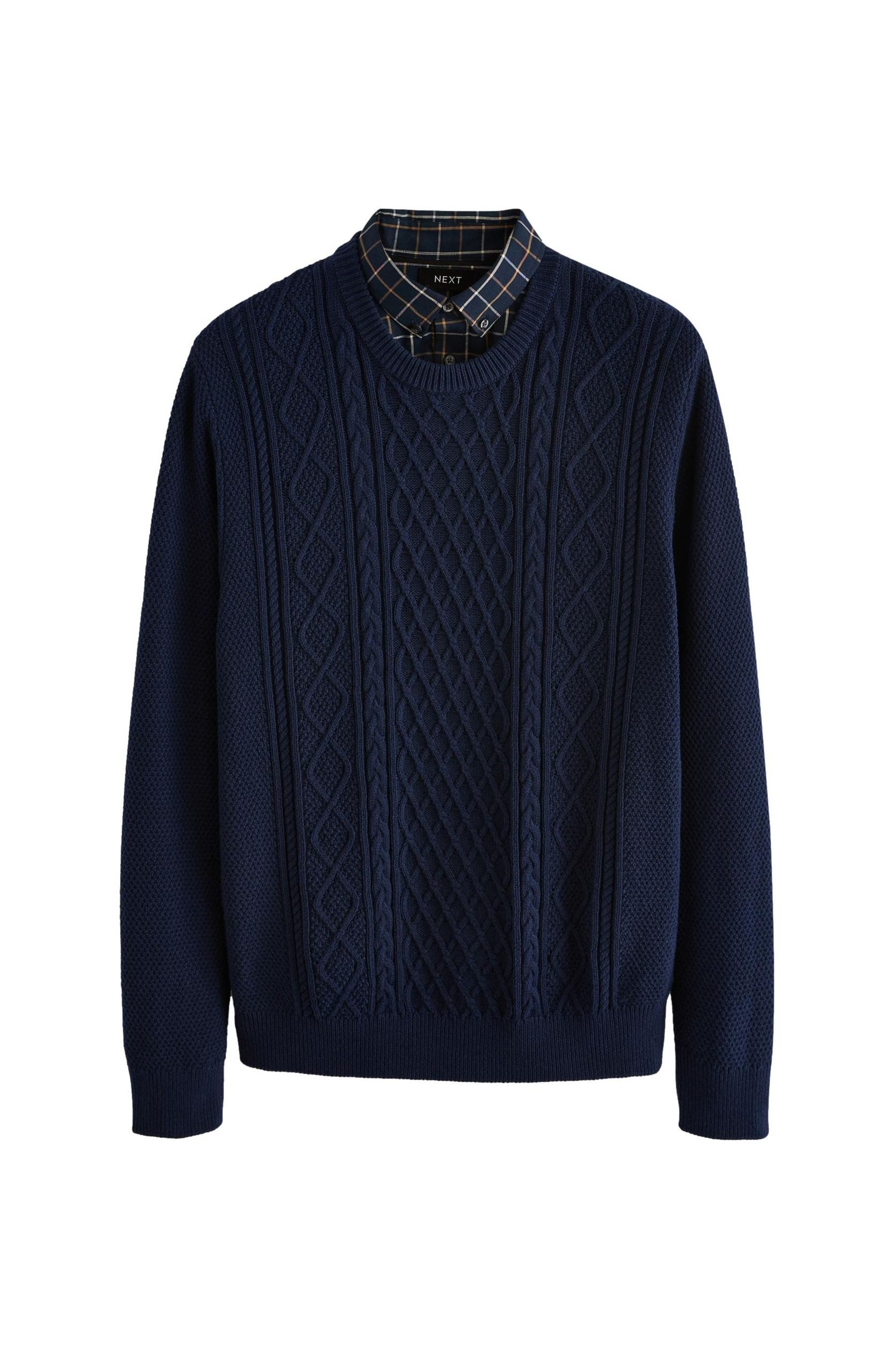 Next 2-in-1-Pullover Oxford-Pullover mit angedeutetem Hemd günstig online kaufen