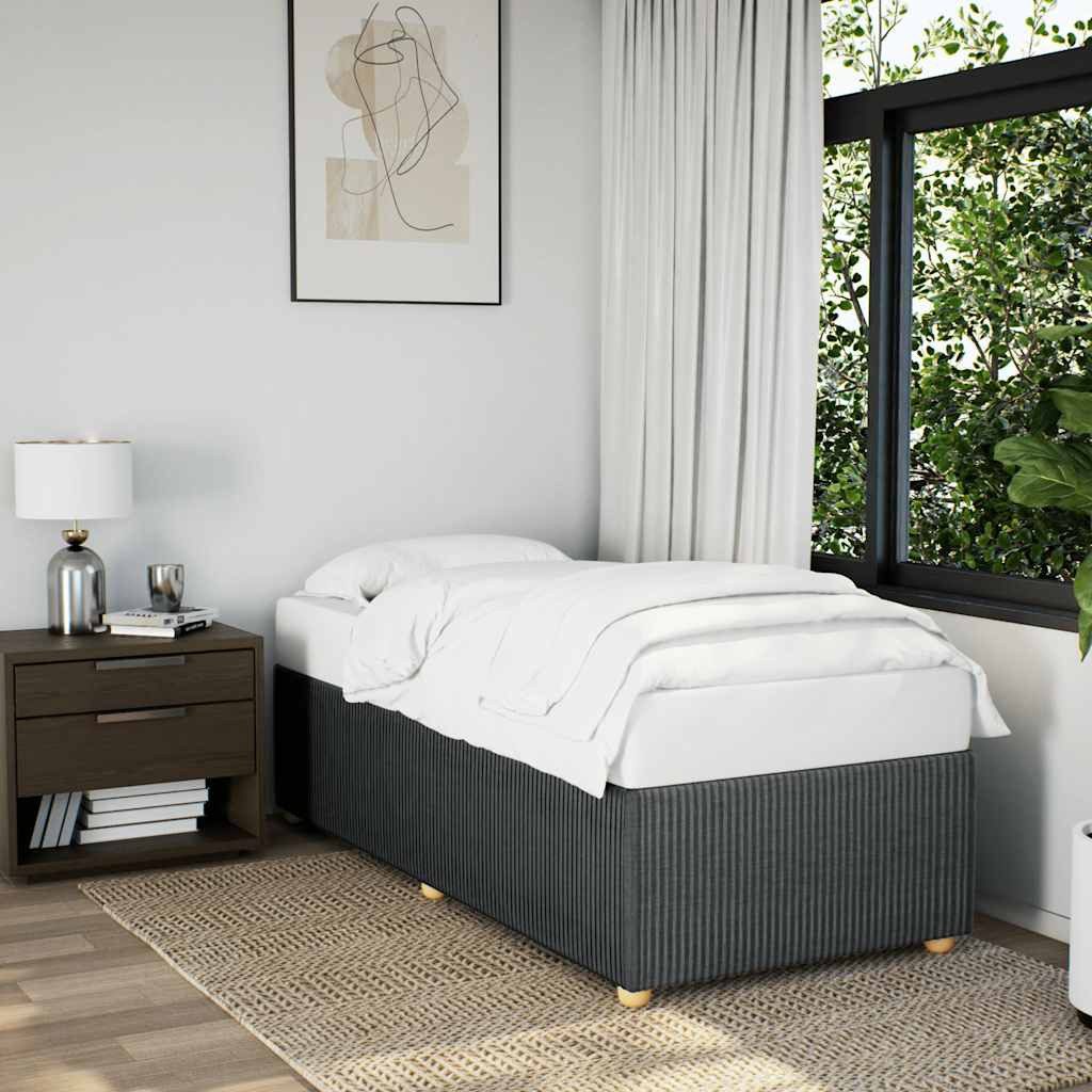 vidaXL Bett Bettgestell Dunkelgrau Stoff
