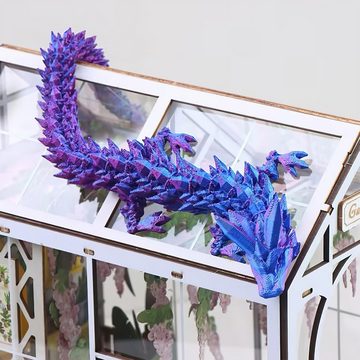 DOPWii Fantasy-Figur 3D gedruckte Dracheneier, voll beweglicher Drache Kristalldrache, mit Dracheneiern, Home Office Stressabbau Spielzeug
