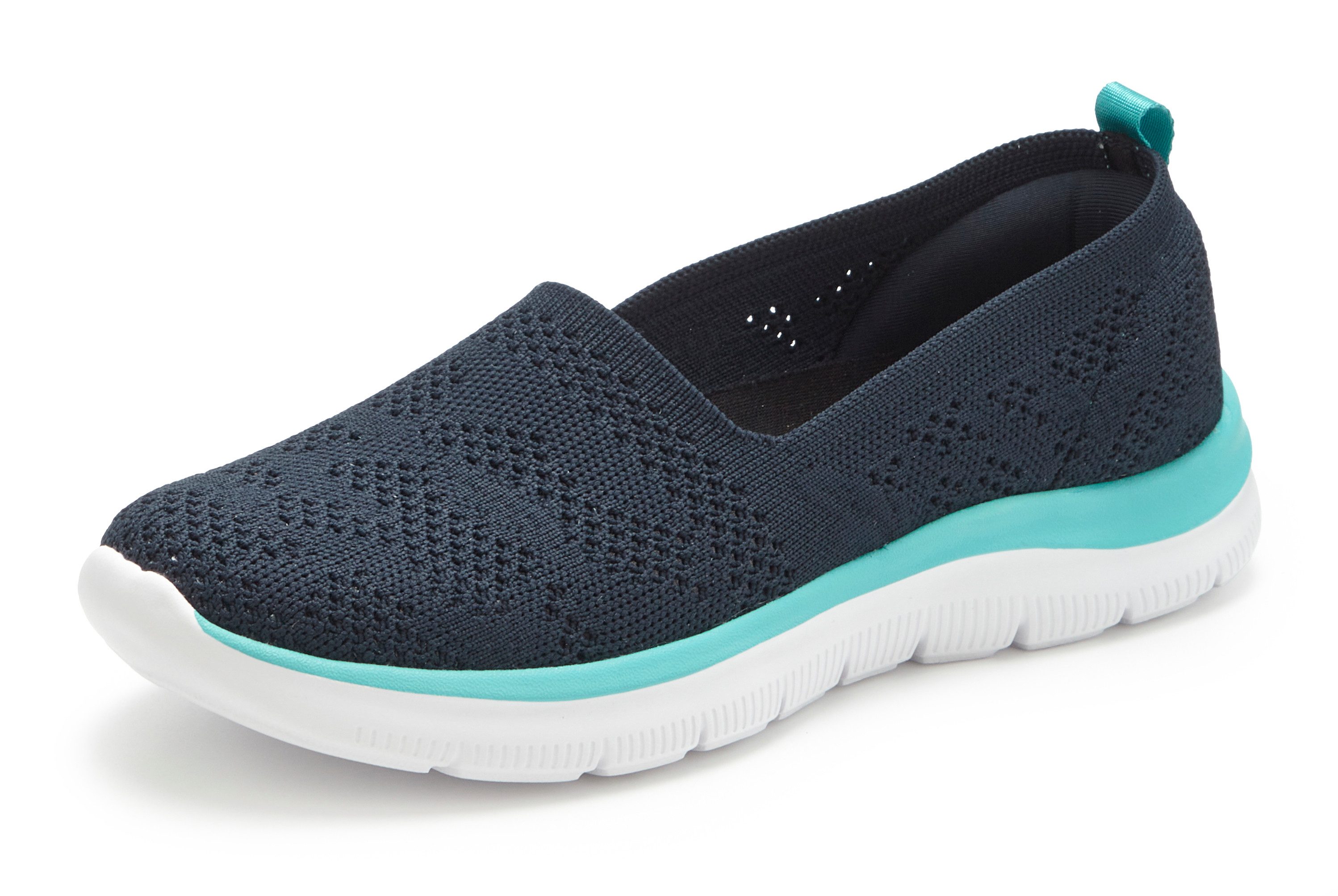LASCANA Ballerina, Sneaker, Freizeitschuh, Slip-On-Sneaker, Slipper NEU zum Reinschlüpfen, ultraleicht VEGAN