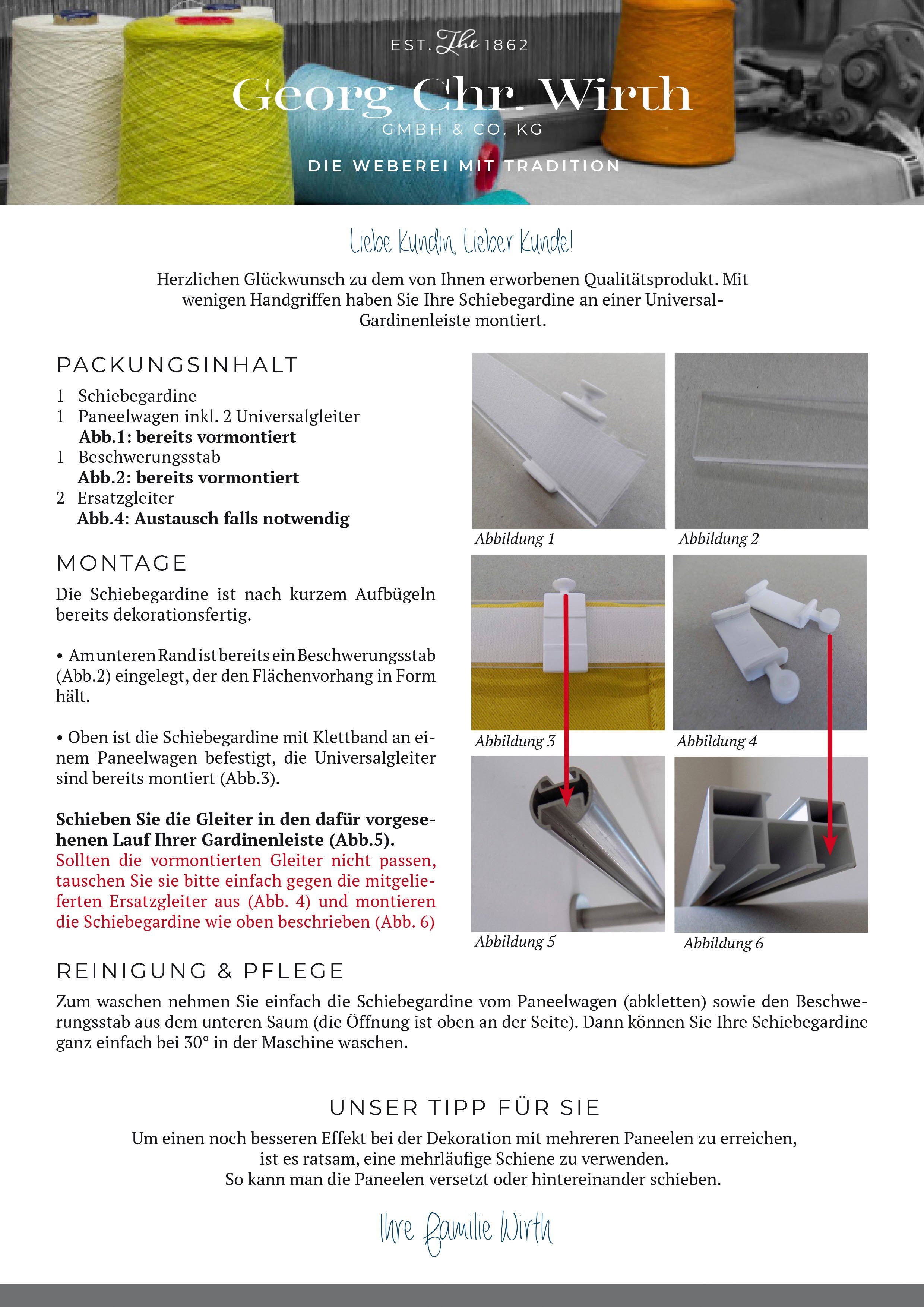 Wirth Schiebegardine Berwick (1 St), Paneelwagen, blickdicht, Jacquard