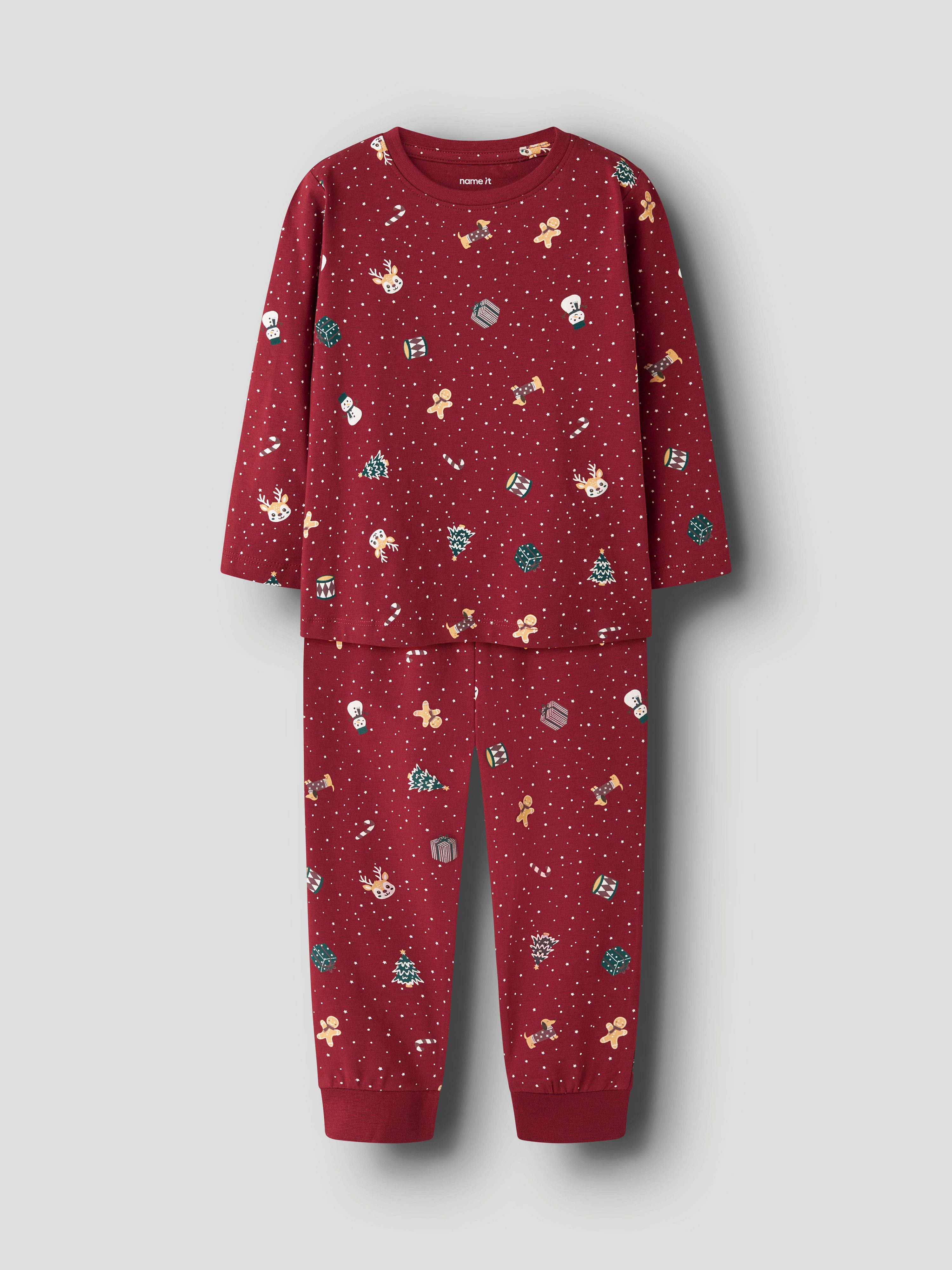 Name It Schlafanzug NMNVISMAS LS NIGHTSET (Set, 2 tlg) Weihnachten, Baumwollmischung