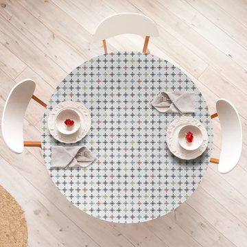 Abakuhaus Tischdecke Rundum-elastische Stofftischdecke, Abstrakt Kleine Ankermuster Kunst