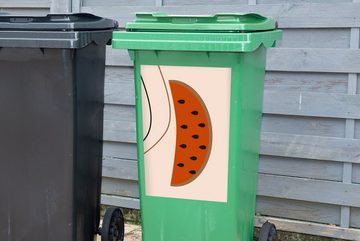 MuchoWow Wandsticker Sommer - Wassermelone - Pastell (1 St), Mülleimer-aufkleber, Mülltonne, Sticker, Container, Abfalbehälter
