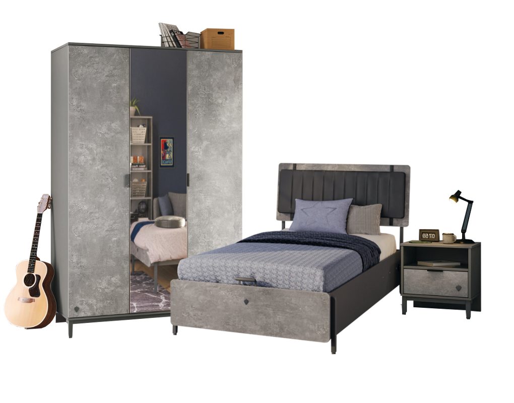 Möbel-Zeit Jugendzimmer-Set SPACE Kinderzimmer, 3-tlg., (3-tlg)