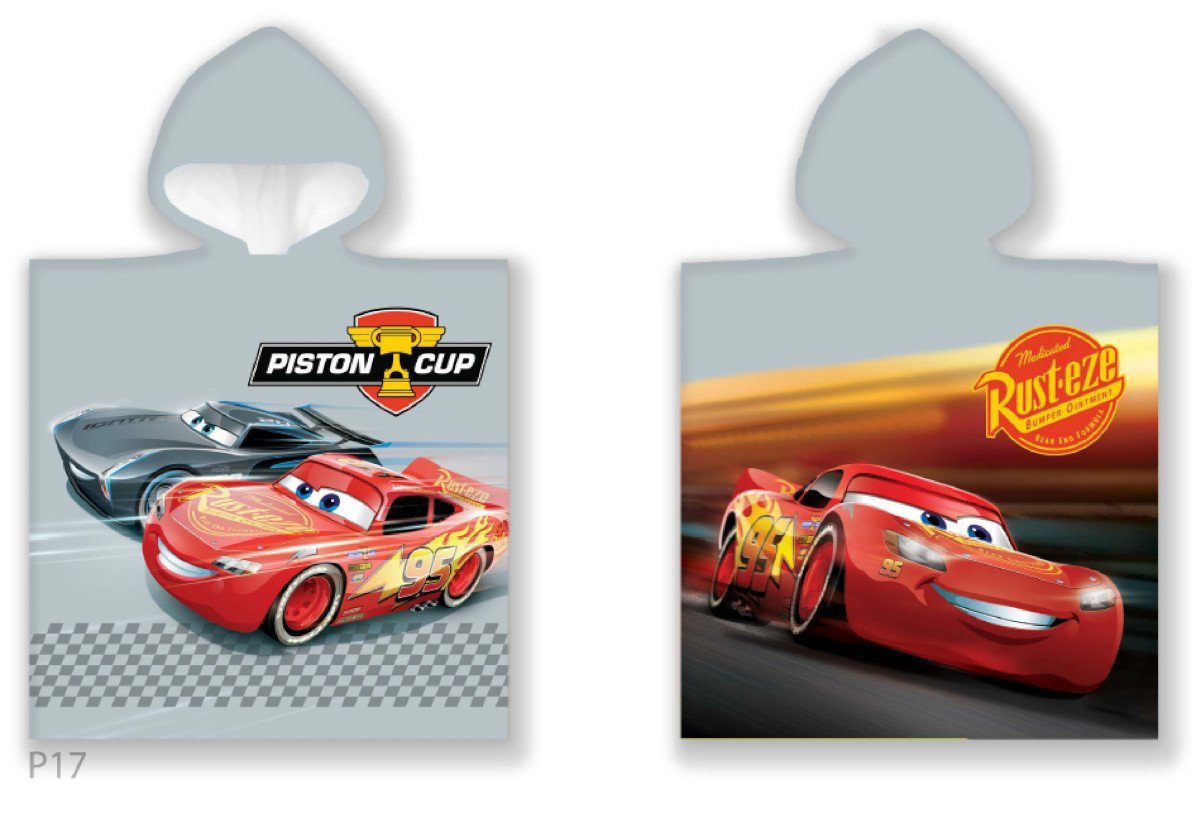 Disney Strandtuch Cars Poncho Strandtuch mit Kaputze 55 x 110 cm