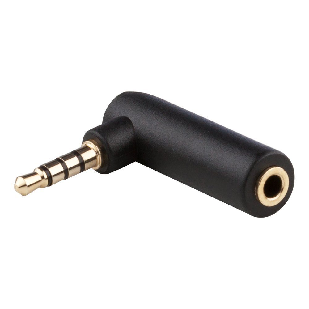 adaptare adaptare 10122 Winkel-Adapter 3,5mm Klinkenstecker (4-polig) auf Klink Audio-Adapter