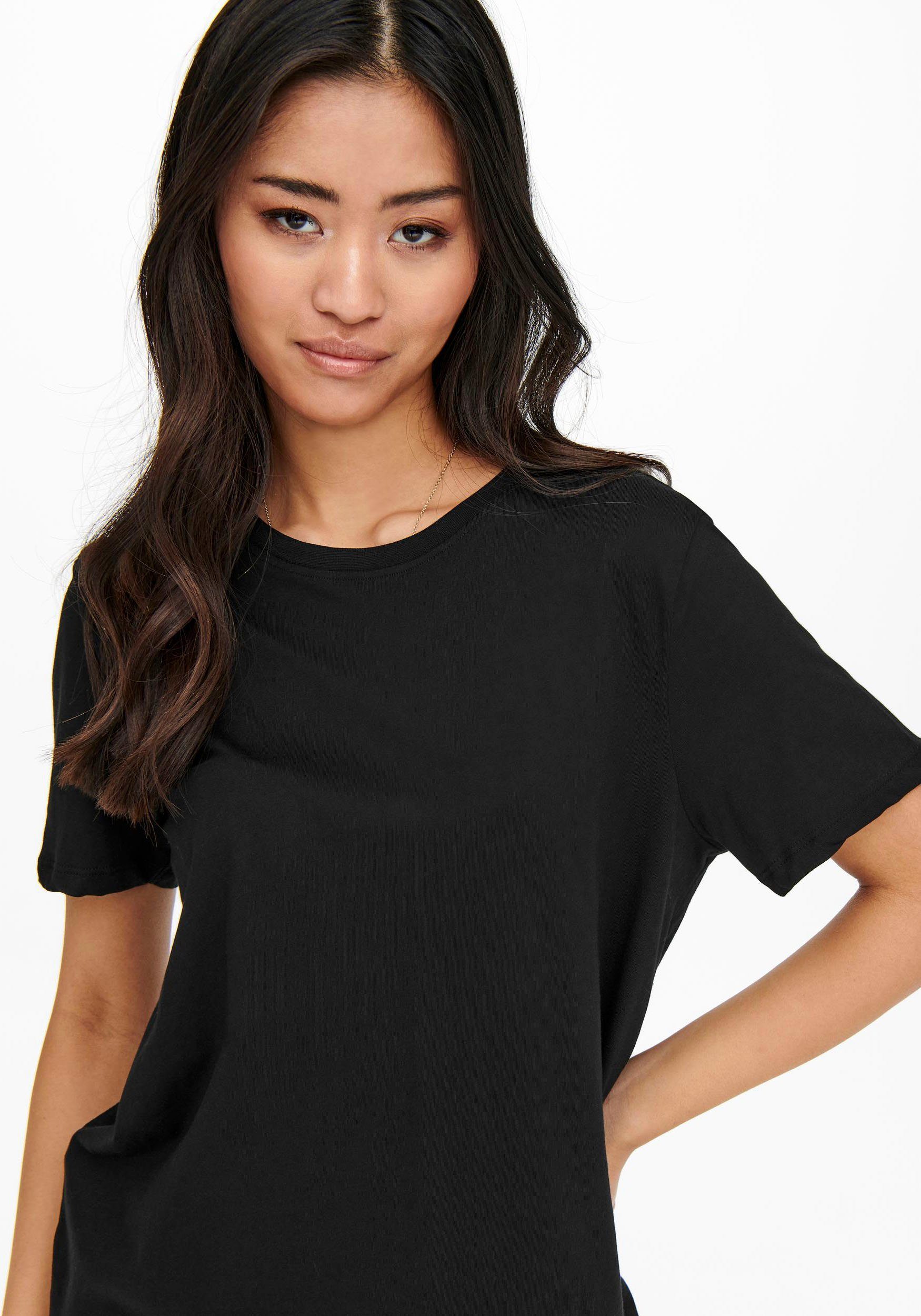 ONLY Shirtkleid ONLMAY – Shirtkleid mit elastischem Material für Alltag regular fit, casual, Jersey, Baumwolle, Rundhals