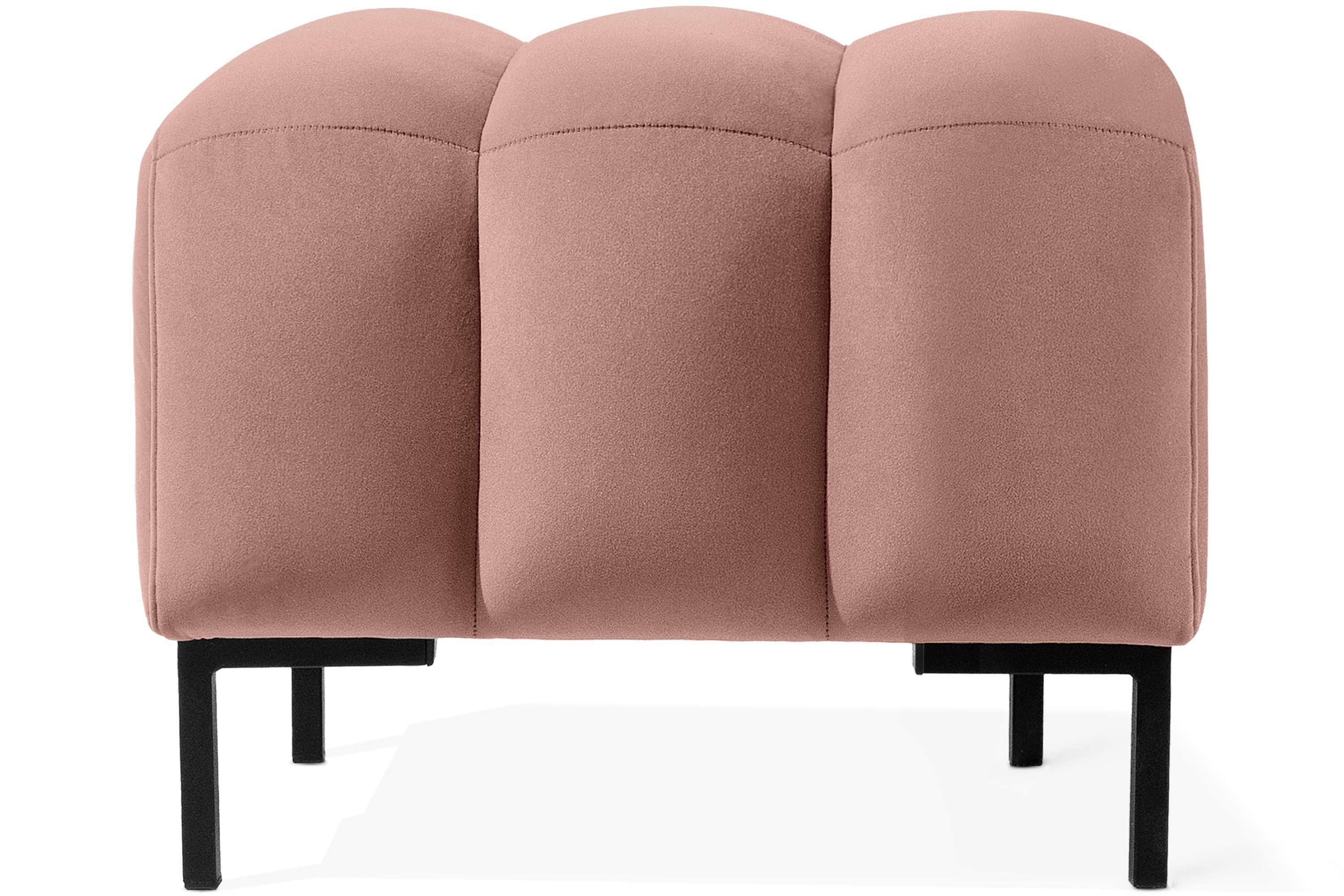 KONSIMO® Sitzhocker Polsterhocker PECCO hergestellt in der EU, Veloursstoff, handgefertigt, Elegant, Massivholzrahmen