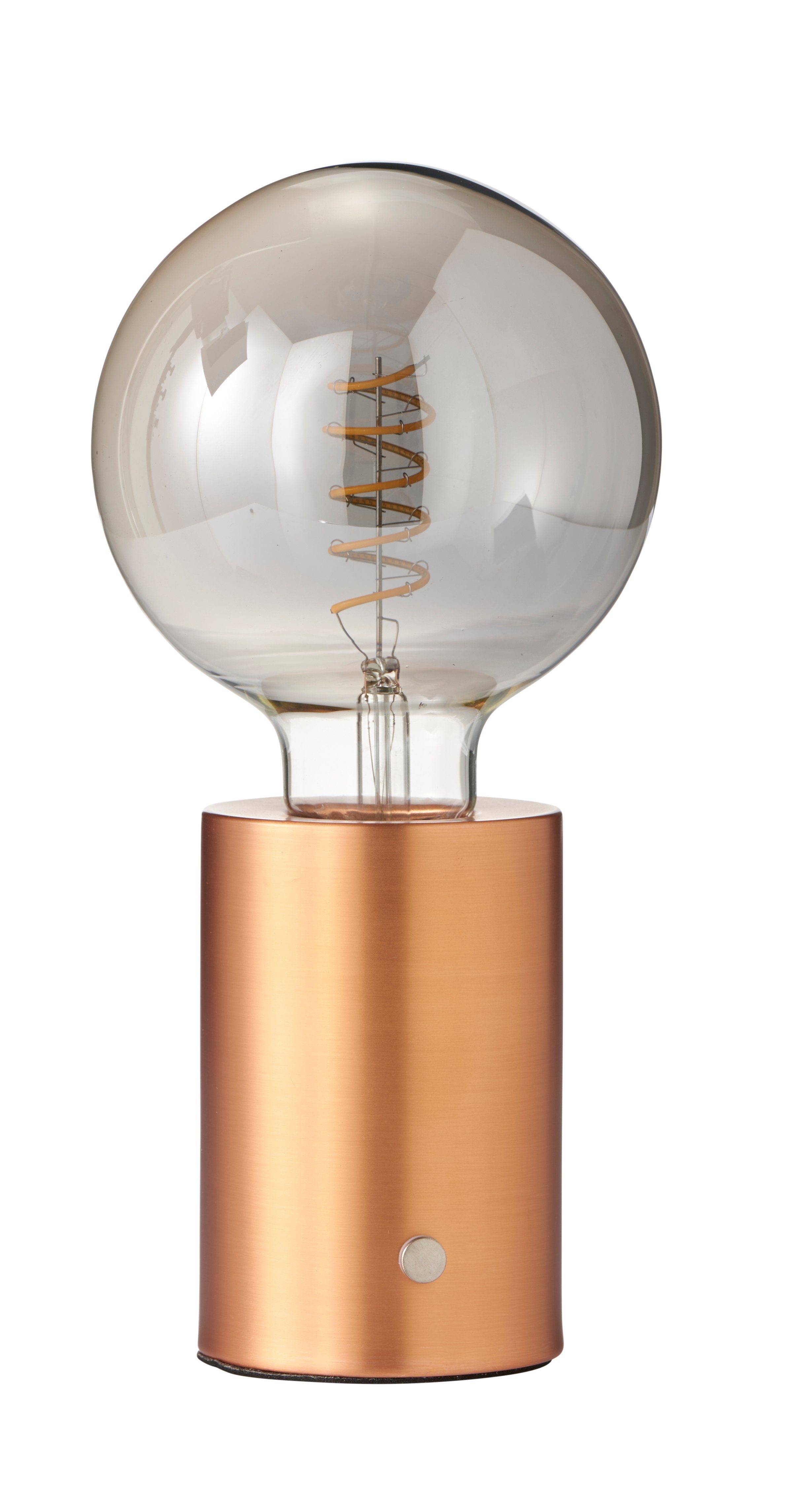 Northpoint Nachttischlampe LED Akku Tischlampe Tischleuchte Edison Glühbirne mit Glühdraht Roségold dunkle Birne