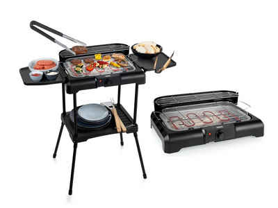 PRINCESS Elektro-Standgrill, 2200 W, Tischgrill Garten-Grill elektrischer Camper Camping-Grill & Grillzange