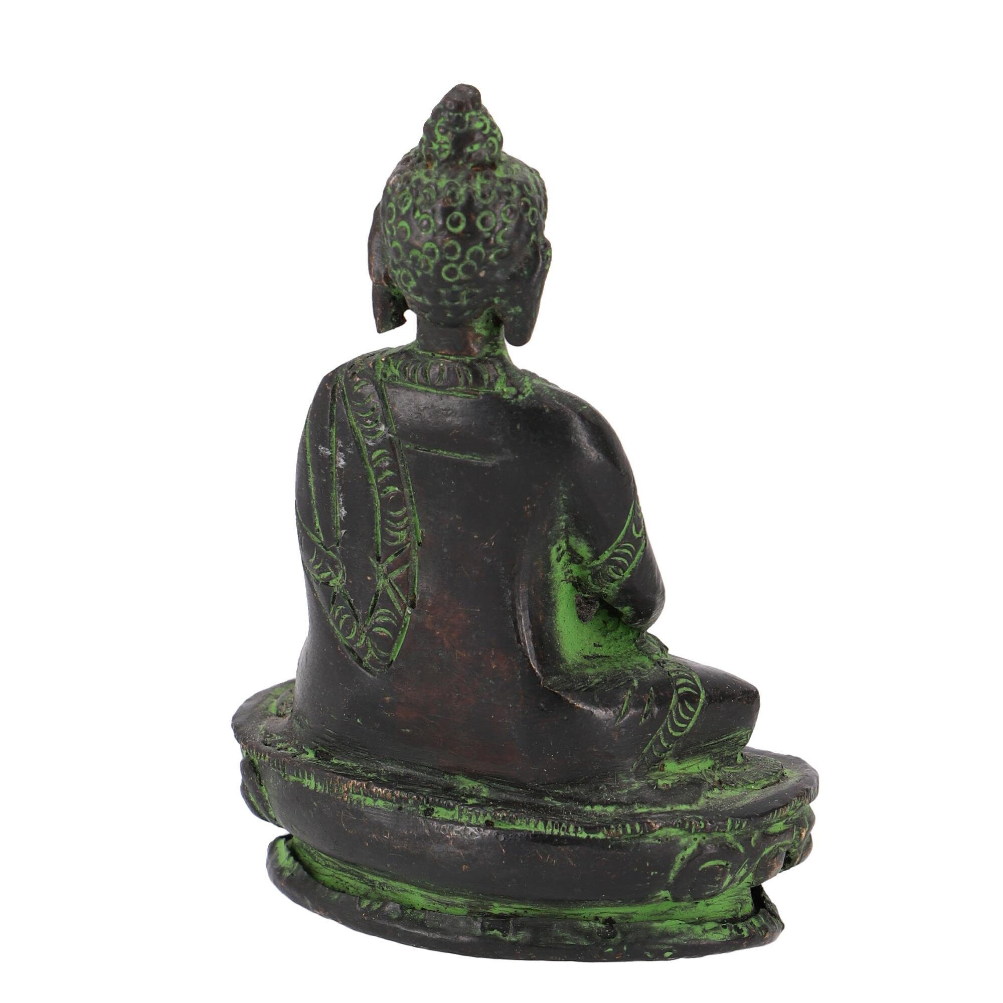 Guru-Shop Buddhafigur Buddha Statue aus Messing cm Dhyana -.. Mudra 8