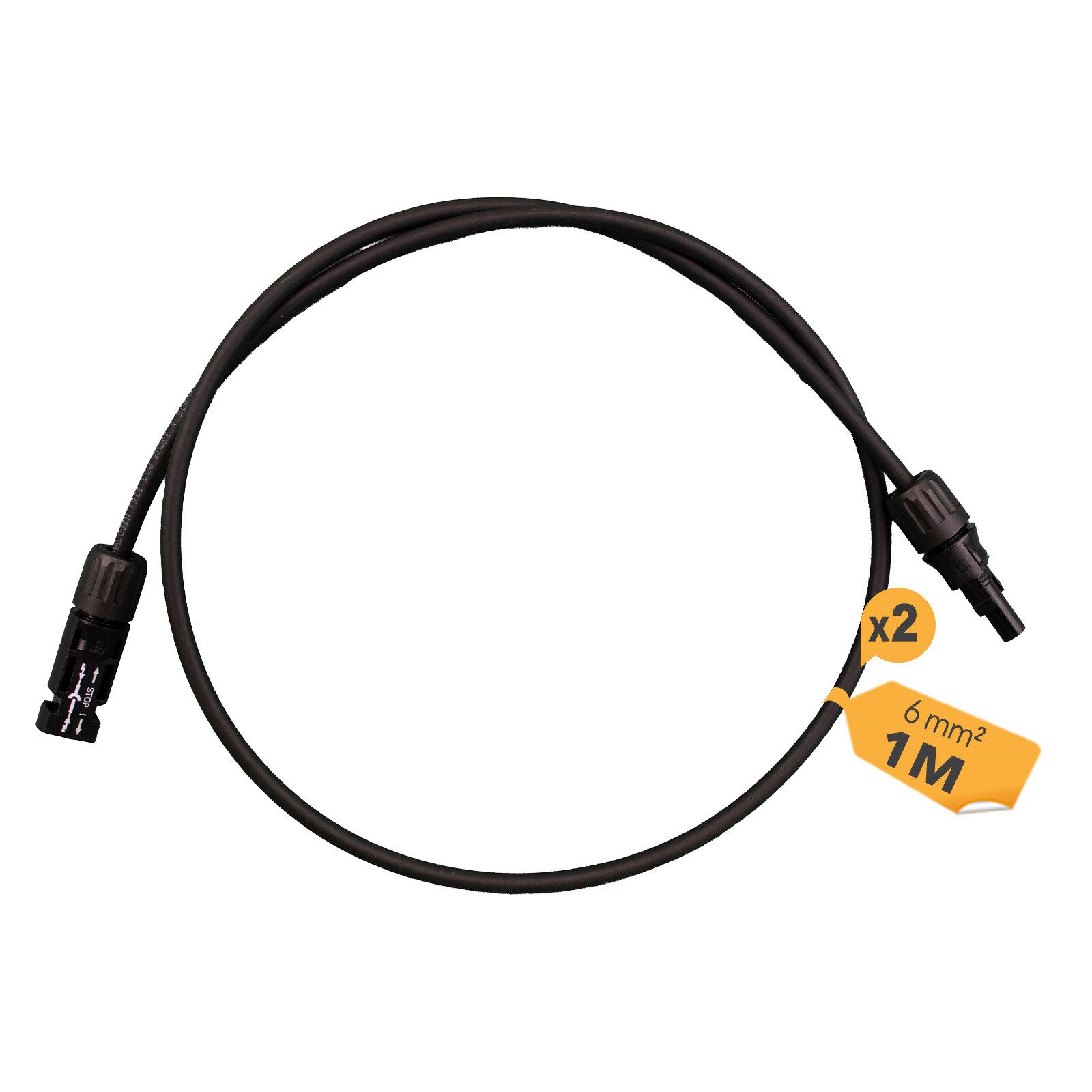 enjoy solar HISkon® 4mm²/6mm² Verlängerungskabel MC4 auf MC4 Stecker 1m-10m Verlängerungskabel, MC4-Stecker, (100 cm), 1 MC4 männlich + 1x MC4 weiblich je Ader, Plug-and-Play-Design