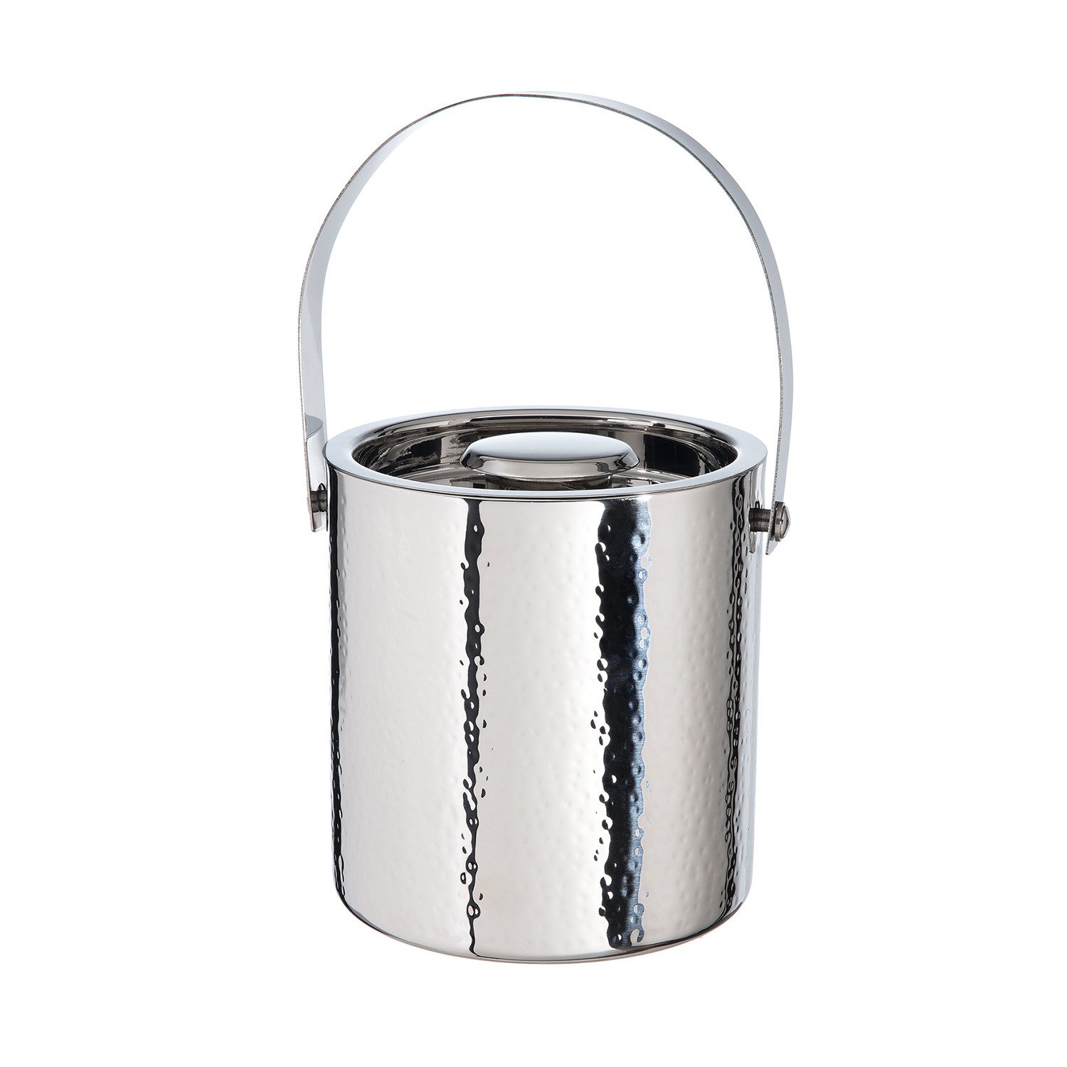 Fink Eiseimer ATHEN Eiswürfeleimer - silber - Edelstahl - Höhe 16cm - mit Henkel, Eiseimer - Eisbehälter - Eiswürfelfass - Kühler