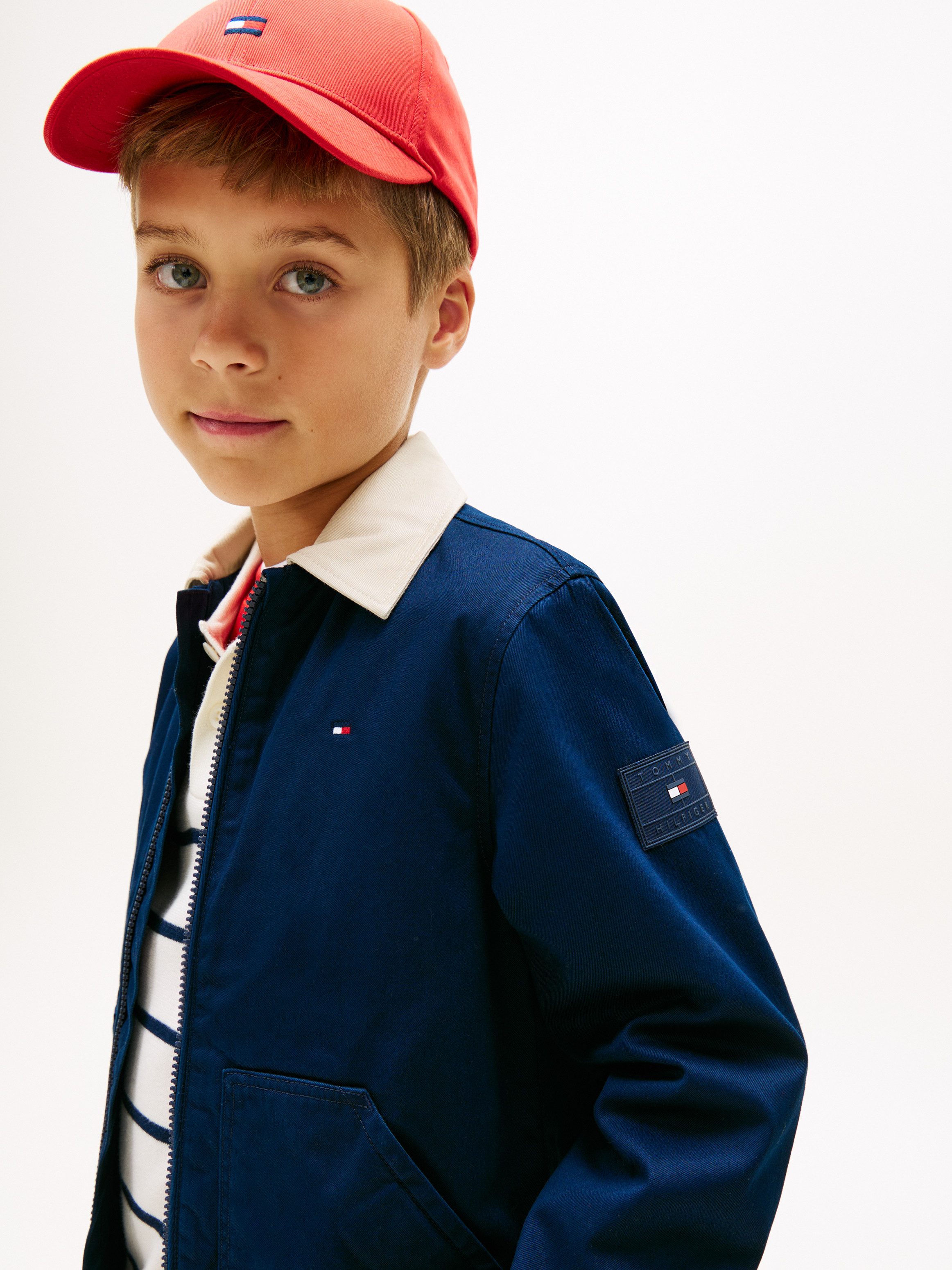 Tommy Hilfiger Blouson CONTRAST COLLAR COTTON JACKET Kinder bis 16 Jahre, regular fit