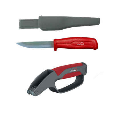 siwitec Universalmesser Set mit 4-in-1 Schärfer, (2 St), Stahlklinge, Inkl. Gürtelhalterung, Rutschfest, Ergonomisches Design