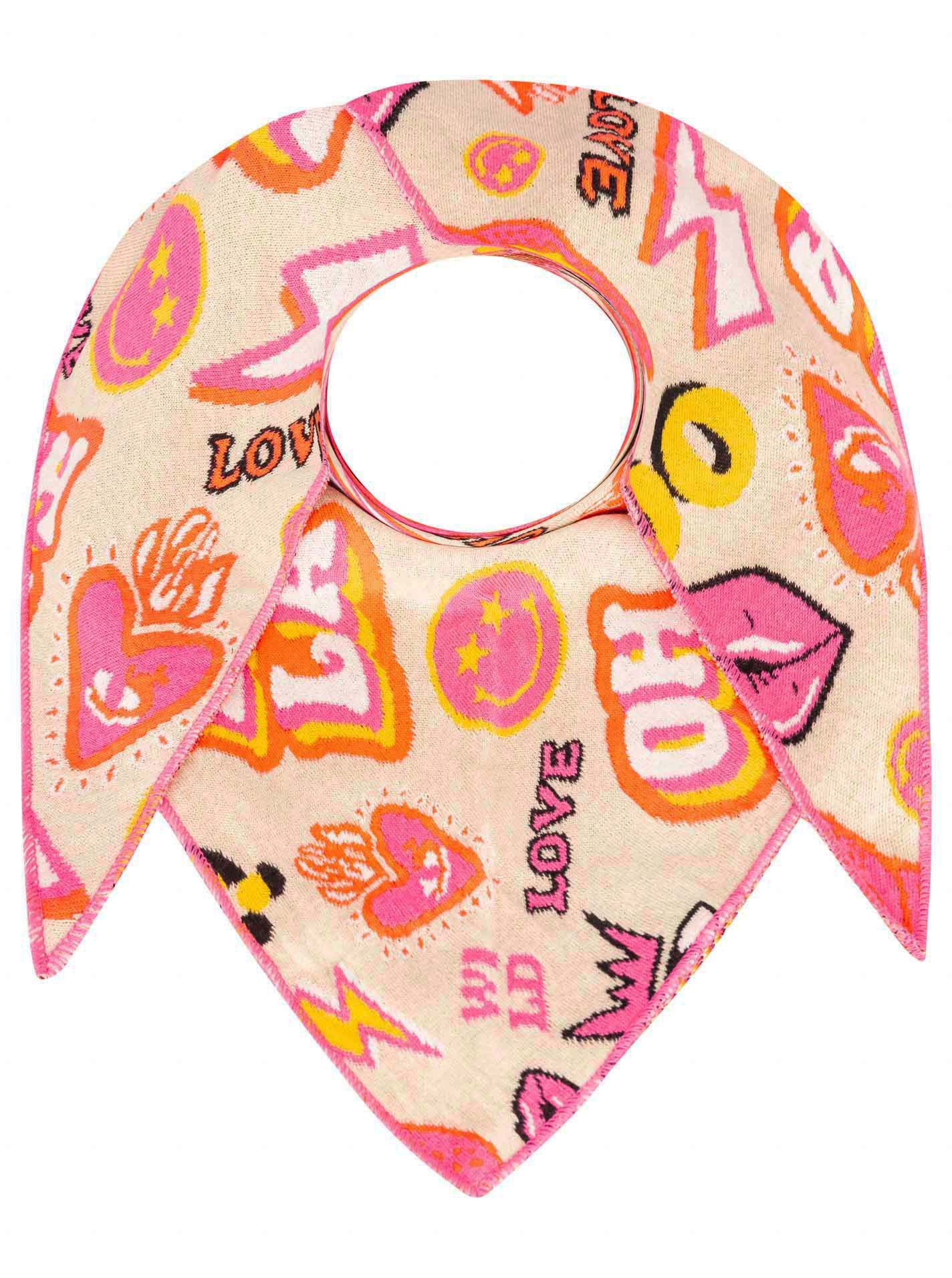 Zwillingsherz Dreieckstuch "OOPS", Statement Muster, Strick, wärmend