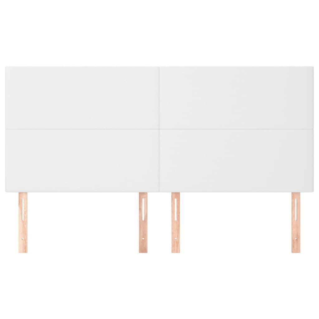 vidaXL Bett Kopfteil Weiß 180x5x118/128 cm Kunstleder (1-tlg)