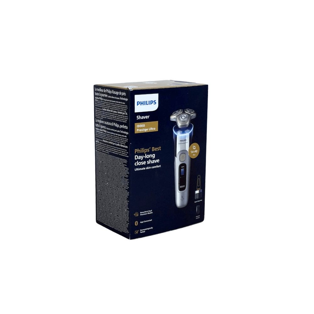 Philips Gesichtshaarrasierer Philips Prestige Ultra Nass- und Trockenrasierer - XP9404/31, Reinigungsstation, Aufsätze: 1, SmartClick-Präzisionstrimmer, Wasserdicht, Reinigungsstation, Ladestation, Nassrasur, Trockenrasur