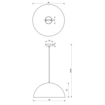 Kiom Pendelleuchte Hängeleuchte Marrero P grün / gold E27 Ø 45 cm, für wechselbare Leuchtmittel, Leuchtmittel nicht inklusive, Leuchtmittel abhängig