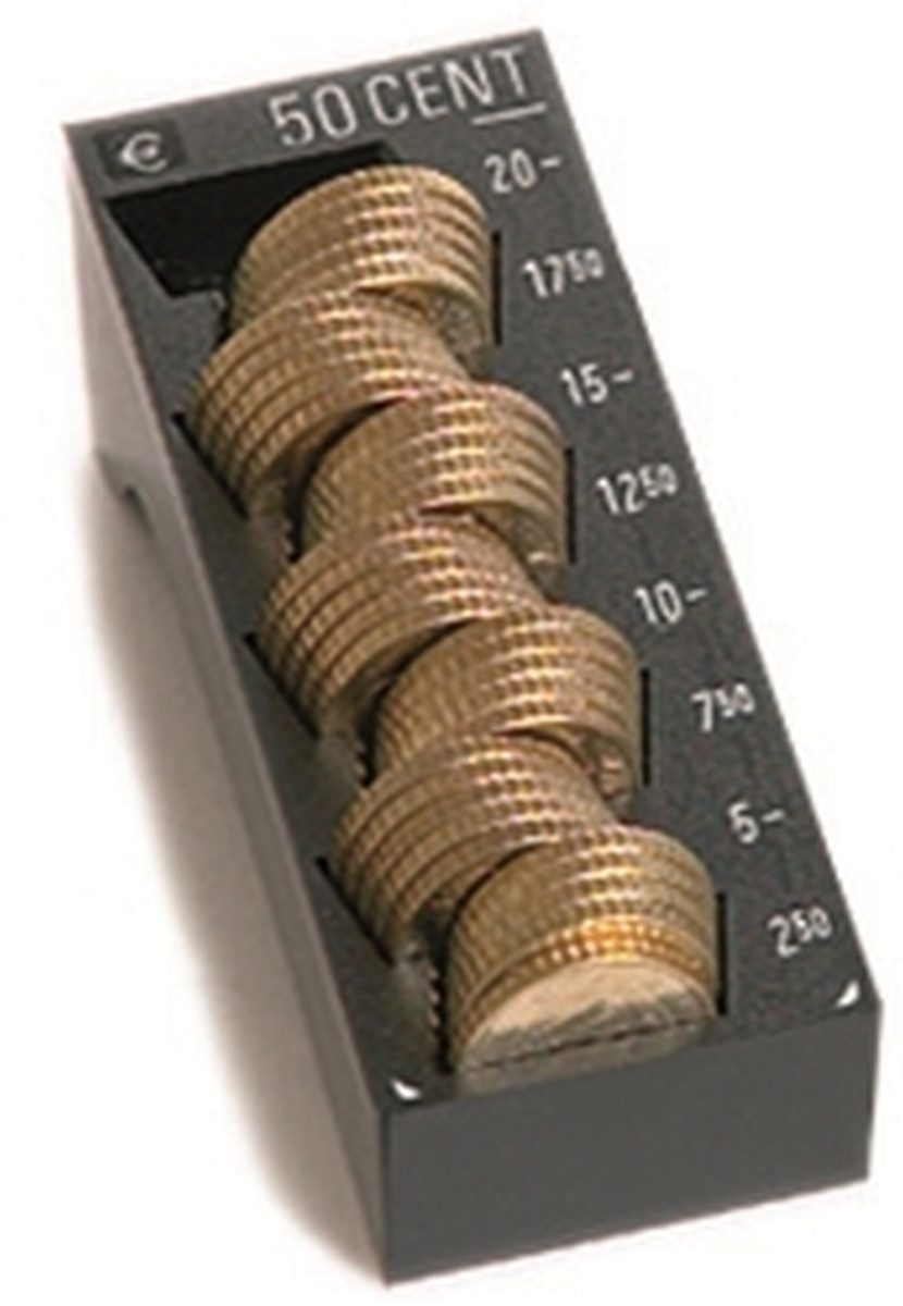 INKiESS Geldkassette Einzelmünzbehälter Minikord 50 Euro-Cent schwarz