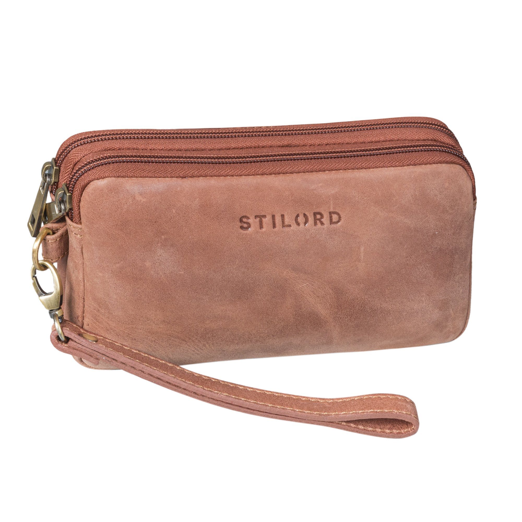 STILORD Messenger Bag "Richie" Kleine Handgelenktasche Leder Männer messina - braun