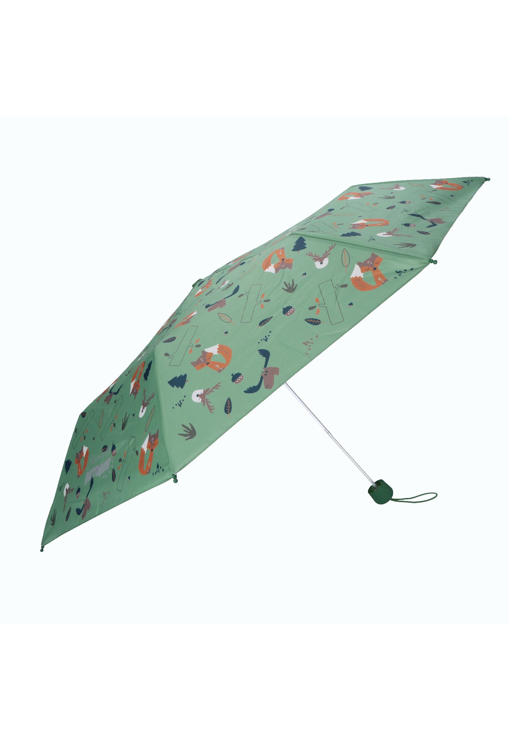 Sterntaler® Stockregenschirm Taschenschirm Waldtiere, Kinderschirm süßen mit Motiven, Kinder für Kuppelschirm