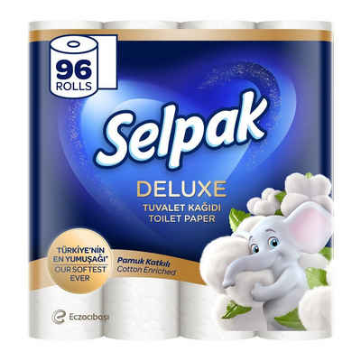 SELPAK Toilettenpapier Deluxe 3-lagig, Toilet Paper, 96 Rollen (3 x 32 Rollen) (96-St)