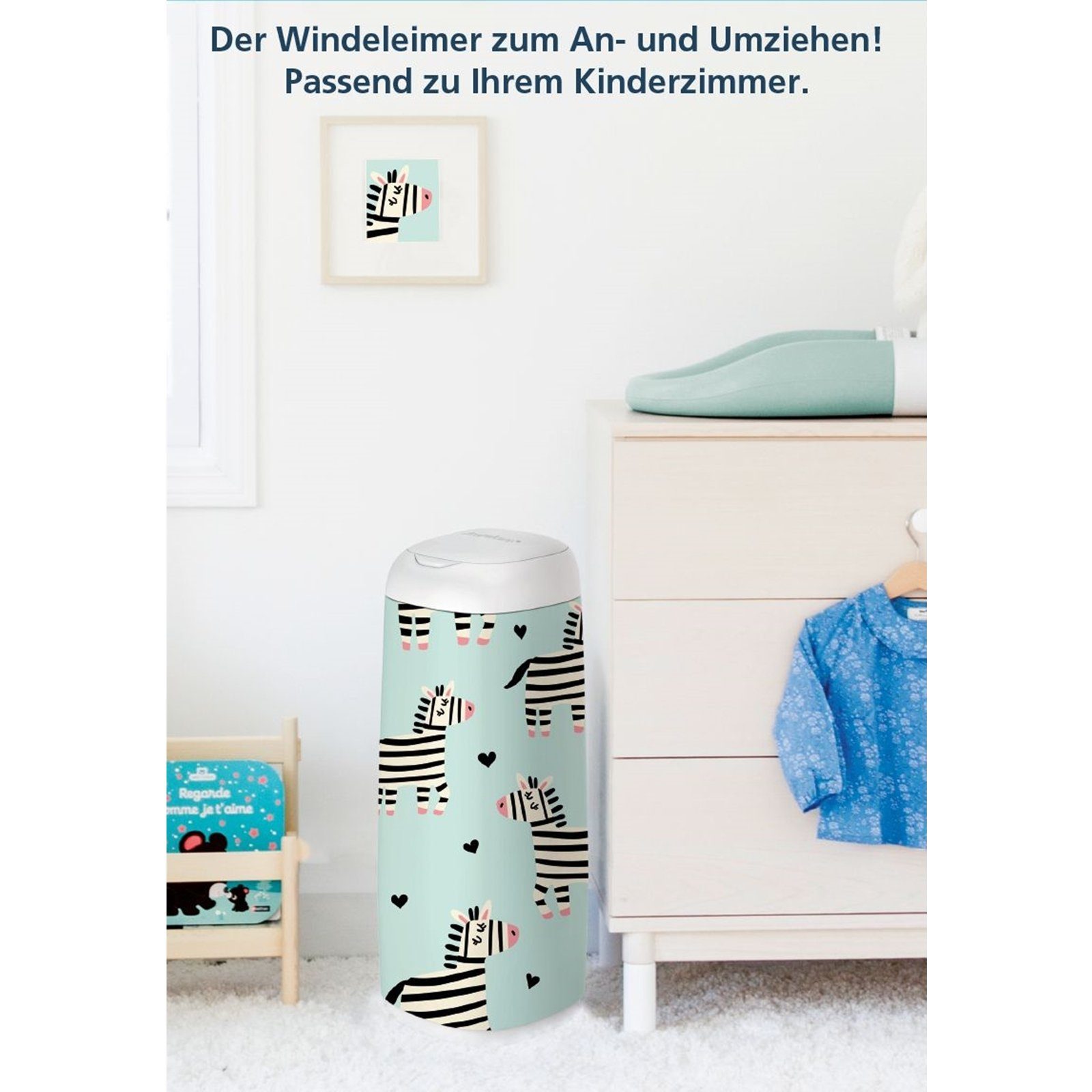 Angelcare® Windeleimer Dress-Up XL Rückfreundliche Höhe 66 cm inkl. Kassette